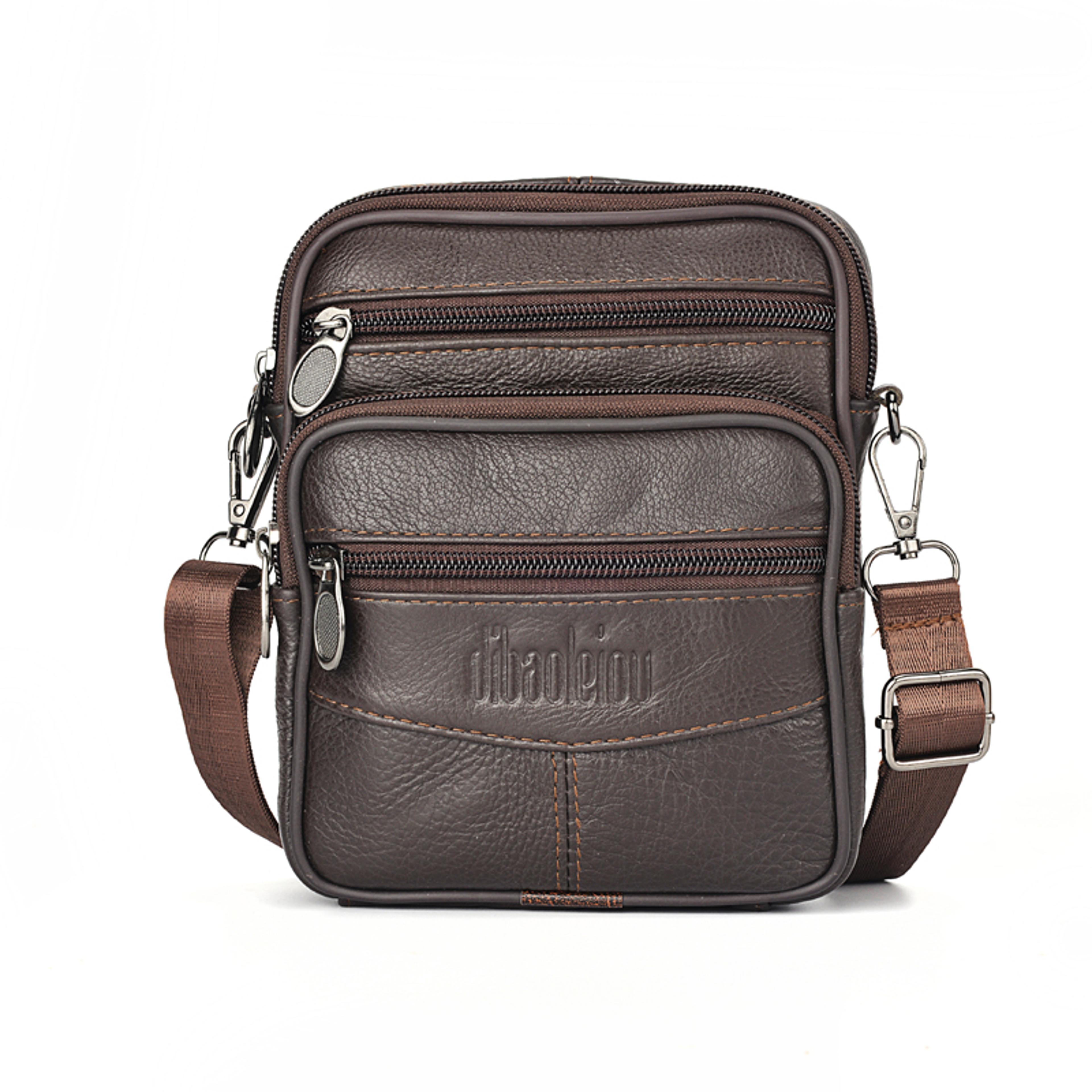 vintage genuine leather crossbody bag for men business messenger shoulder bag