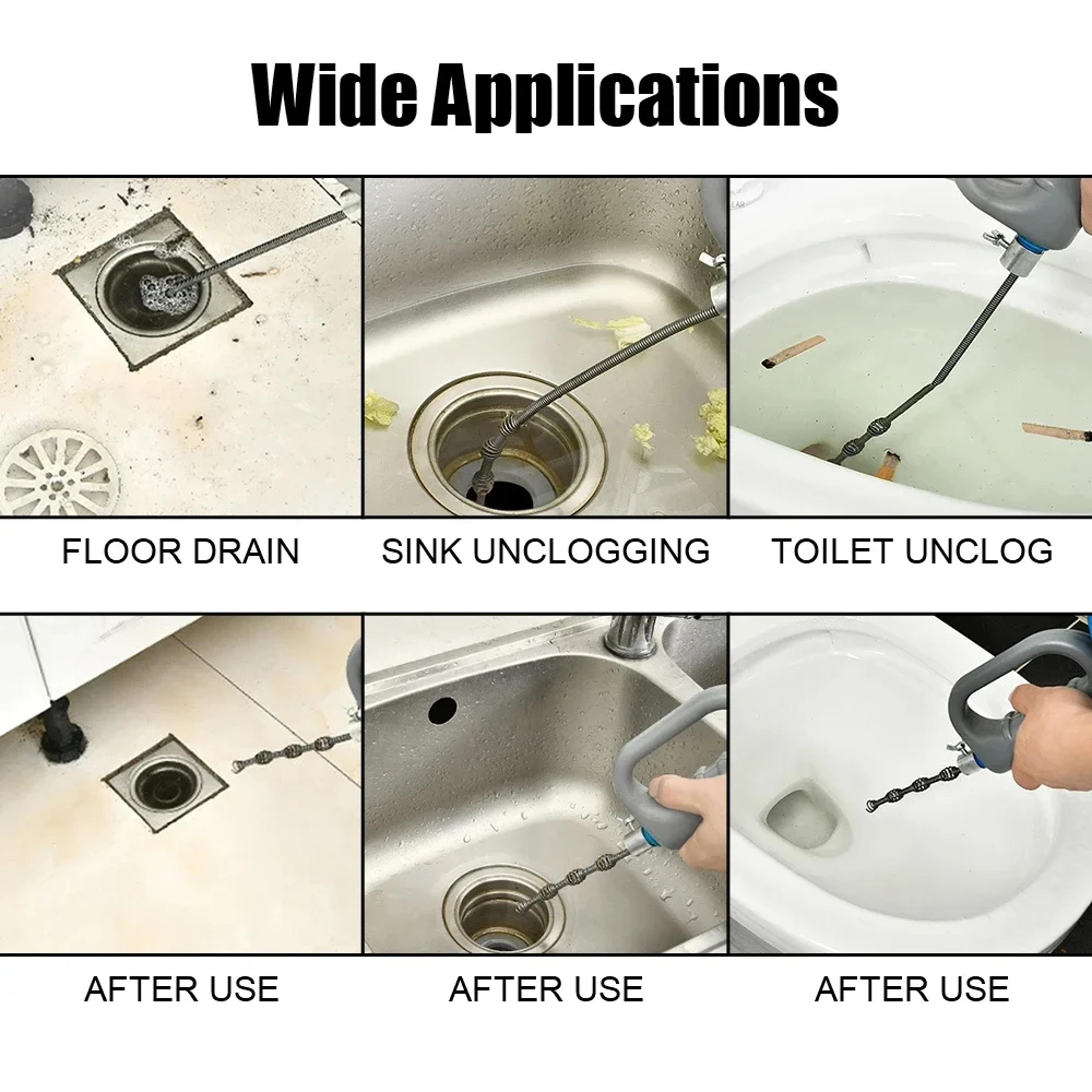 Extendable Drain Snake Pipe Cleaning Tool For Sink Toilet  Shower Drains 4
