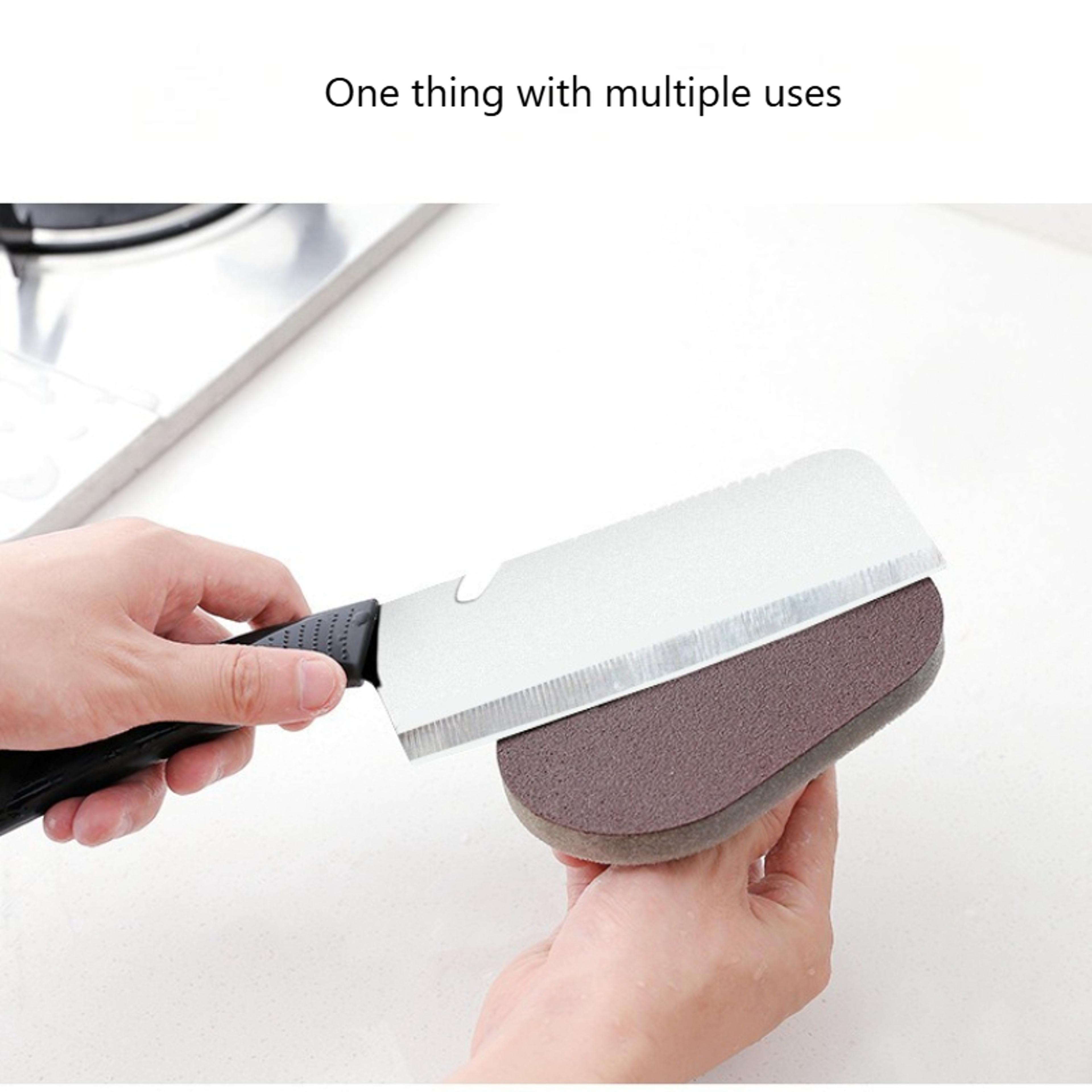 Heavy Duty Pot Cleaner Sponge With Handle Emery Sponge Rust Remover Kitchen Scrubber 1