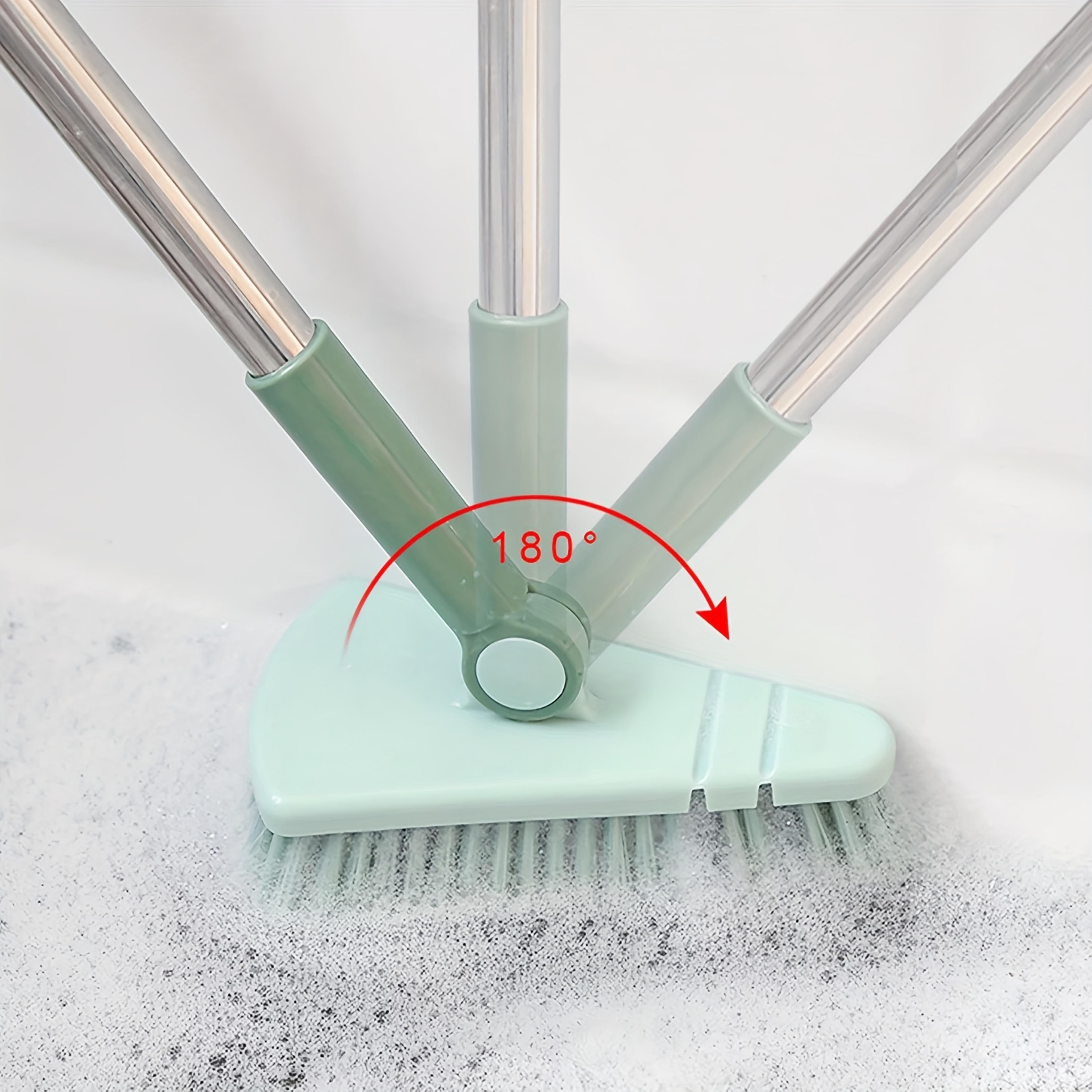 Triangle Floor Brush With Long Handle Detachable Floor Scrub Brush For Bathroom Kitchen  Tile Clean 2