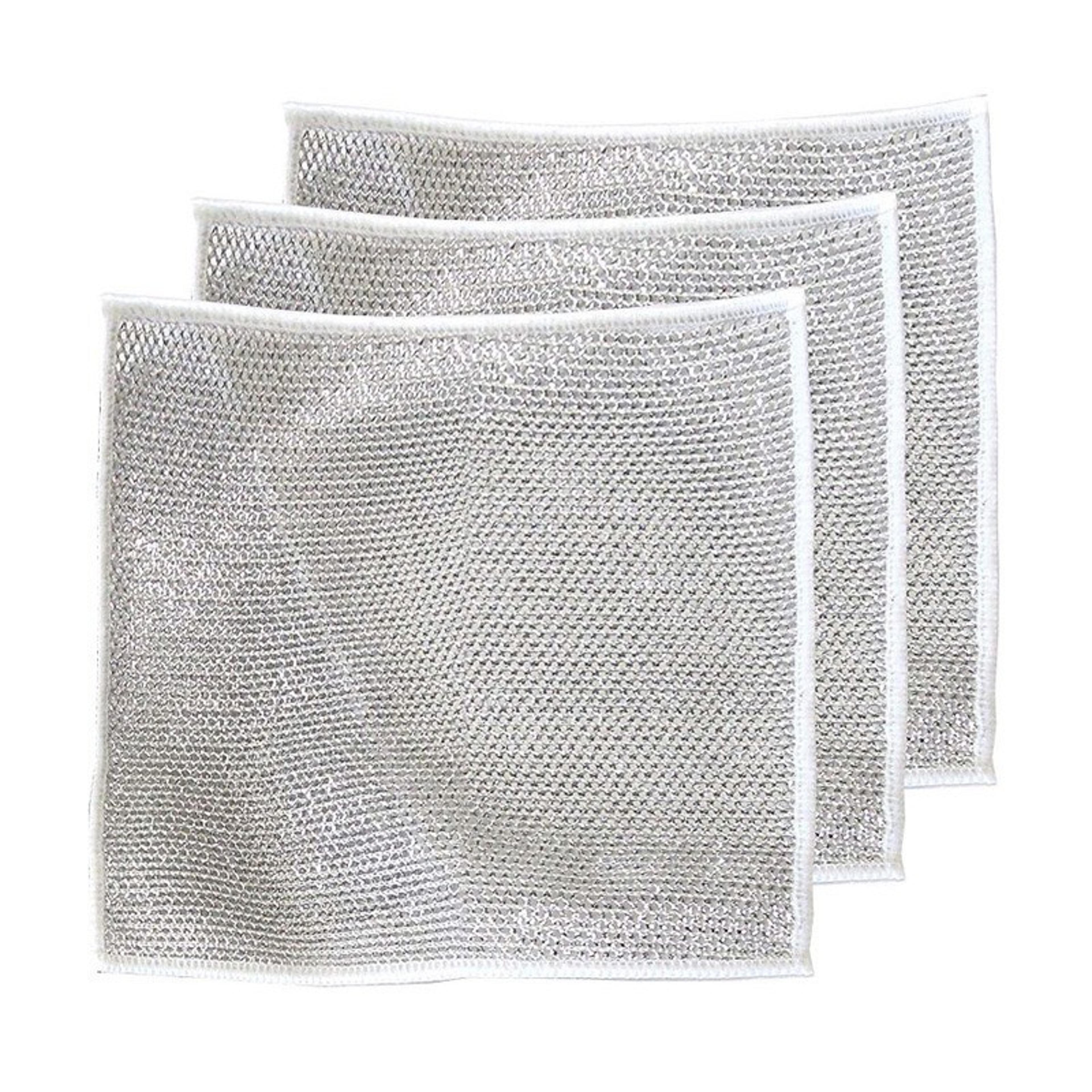Wire Dishcloth Microfiber Kitchen Cleaning Cloth Set With Built In Sponge For Tough Grease  Daily C 6