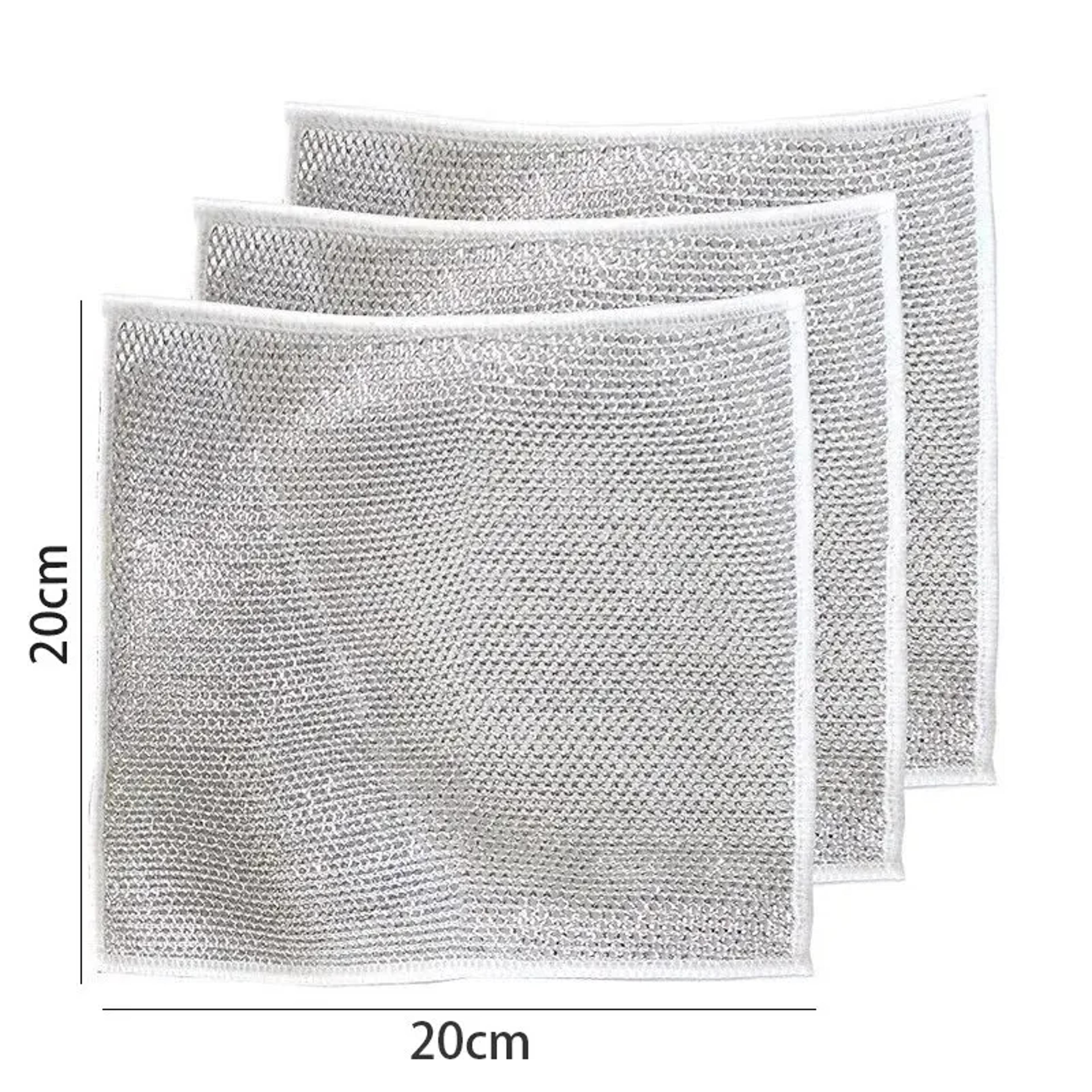 Magic Dishcloth Silver Wire Cleaning Cloth Set Thickened Microfiber Kitchen Scrubbing Towels 5