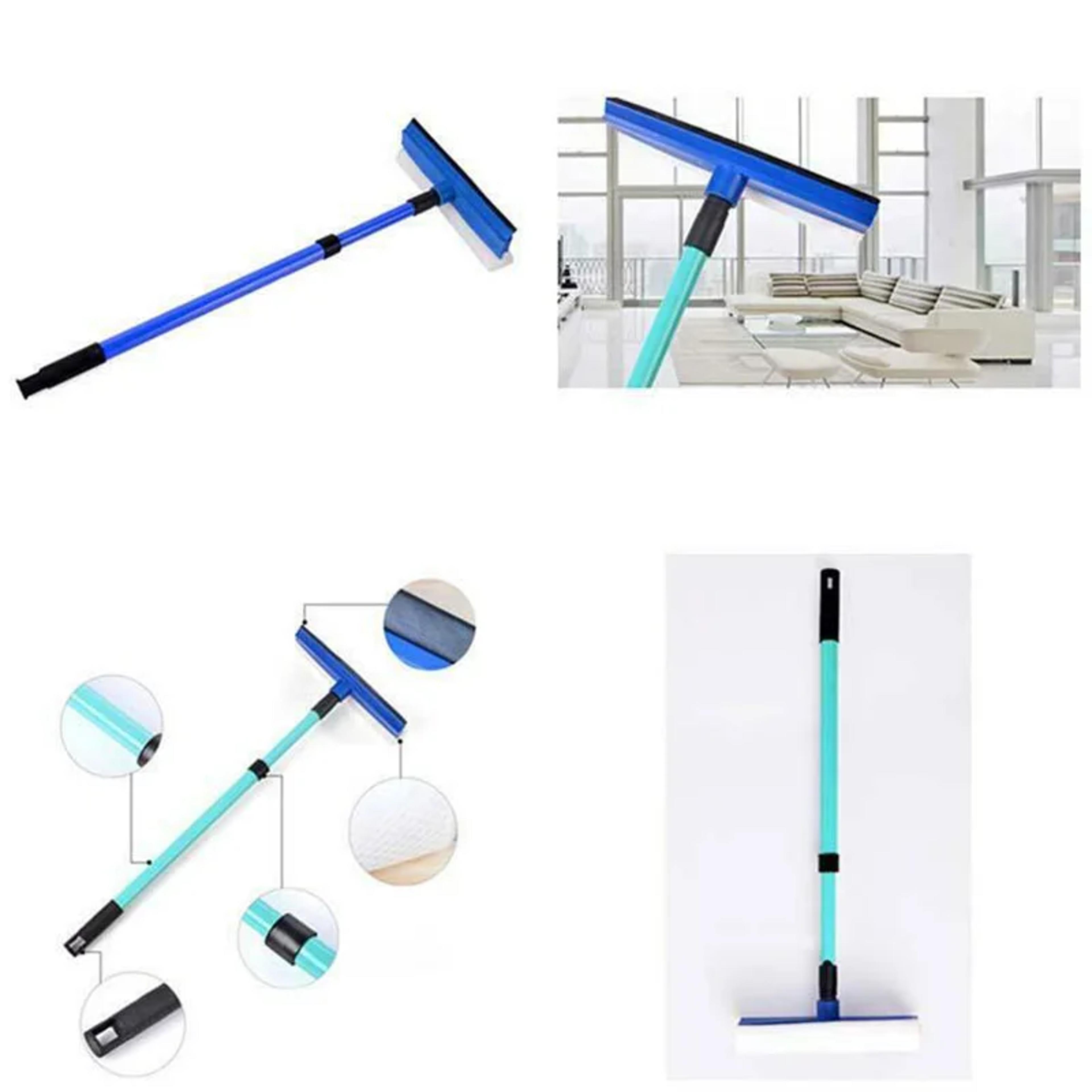 Telescopic Window Cleaner With Window Squeegee  Sponge Brush 2