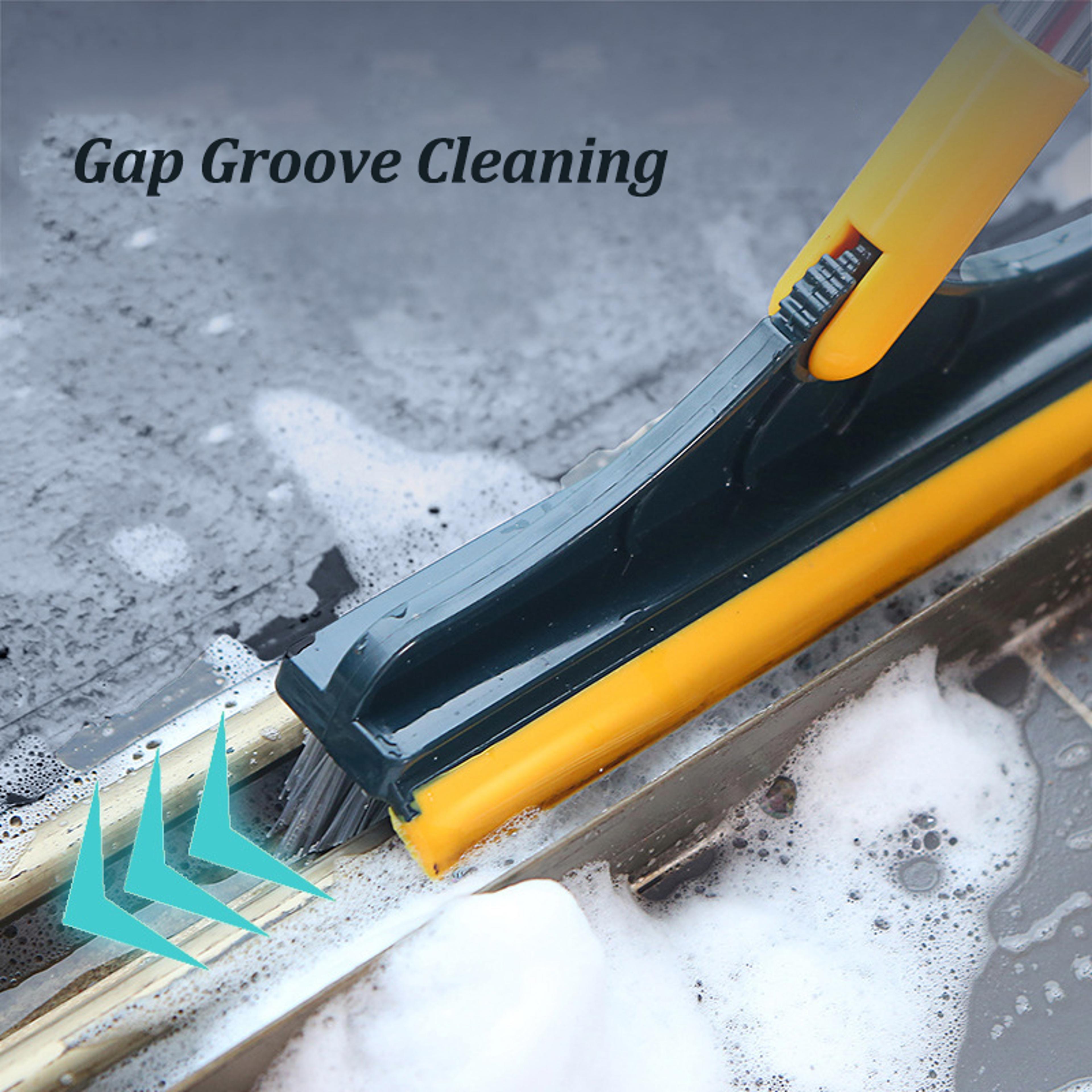 Floor Scrub Brush With Rotating Head  Long Handle Floor Squeegee For Deep Cleaning 2