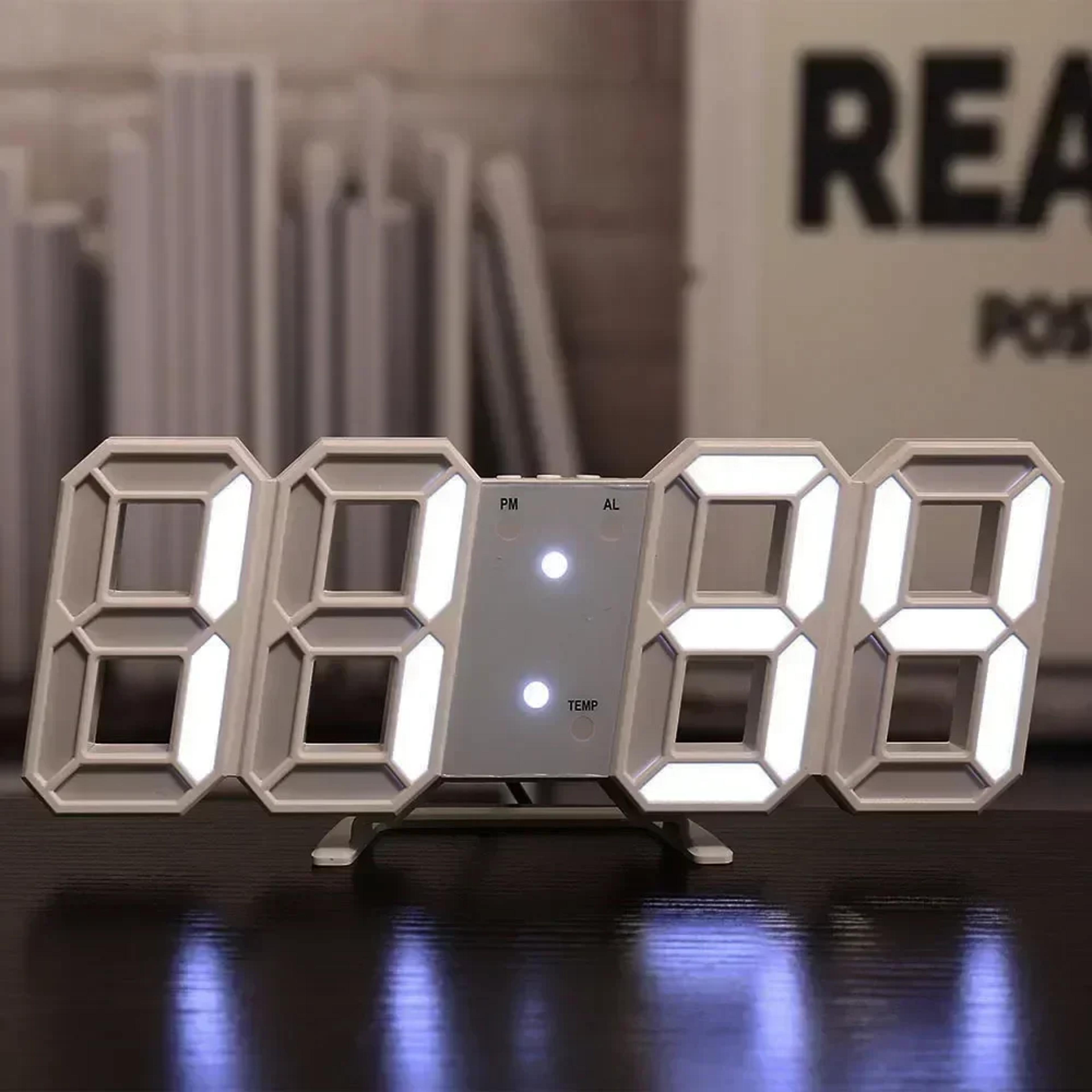 Modern LED Digital Wall Clock With Alarm  Desk Stand For Bedroom Living Room  Office 12