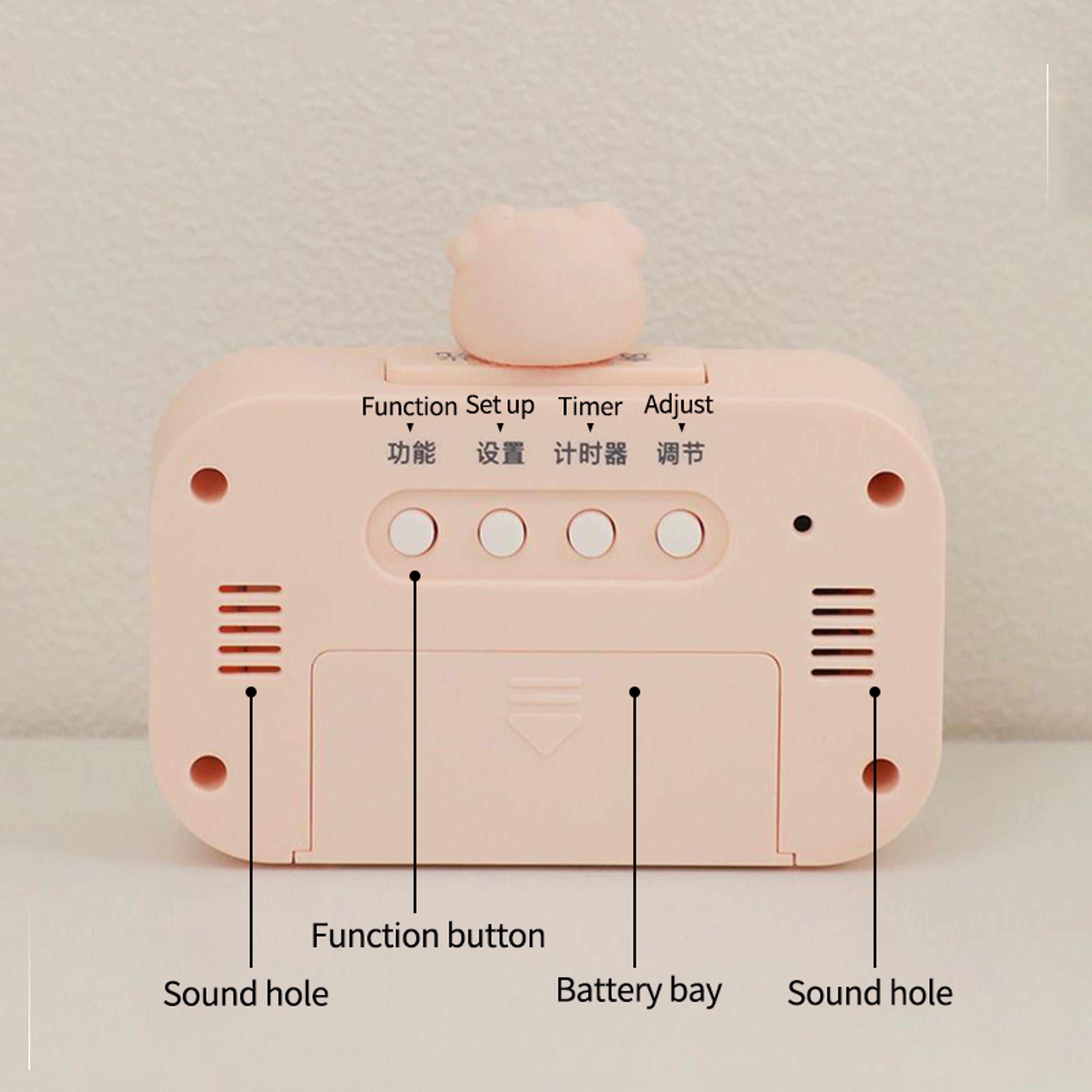 Cute Pig LED Digital Clock With Night Light Kids Alarm Clock For Bedroom  Bedside 5