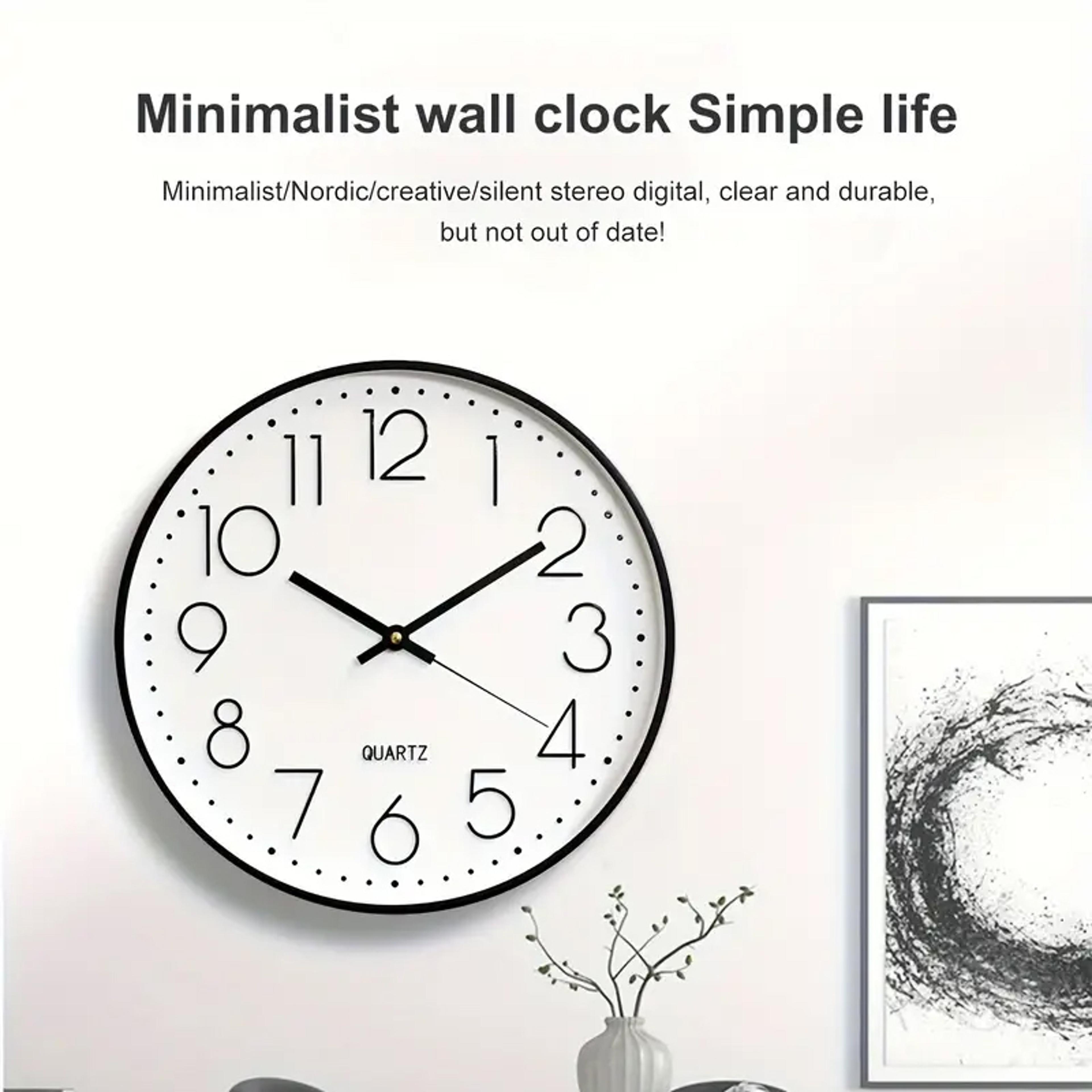 Silent Quartz Wall Clock Inch Modern Minimalist Wall Clock For Living Room Bedroom Office 0