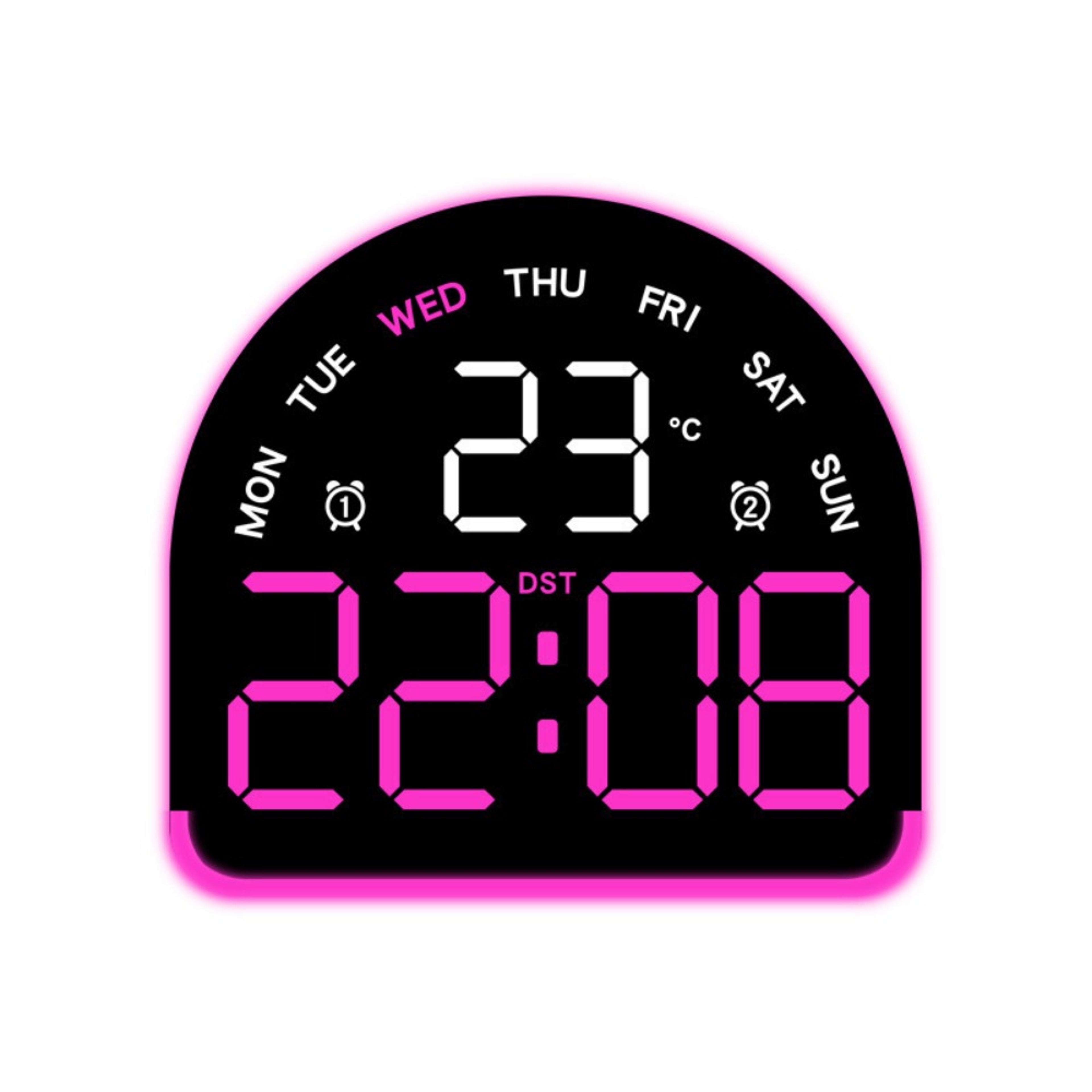 Smart Digital Alarm Clock With Ambient Light Temperature Display  Auto Dimming LED Bedside Clock 8