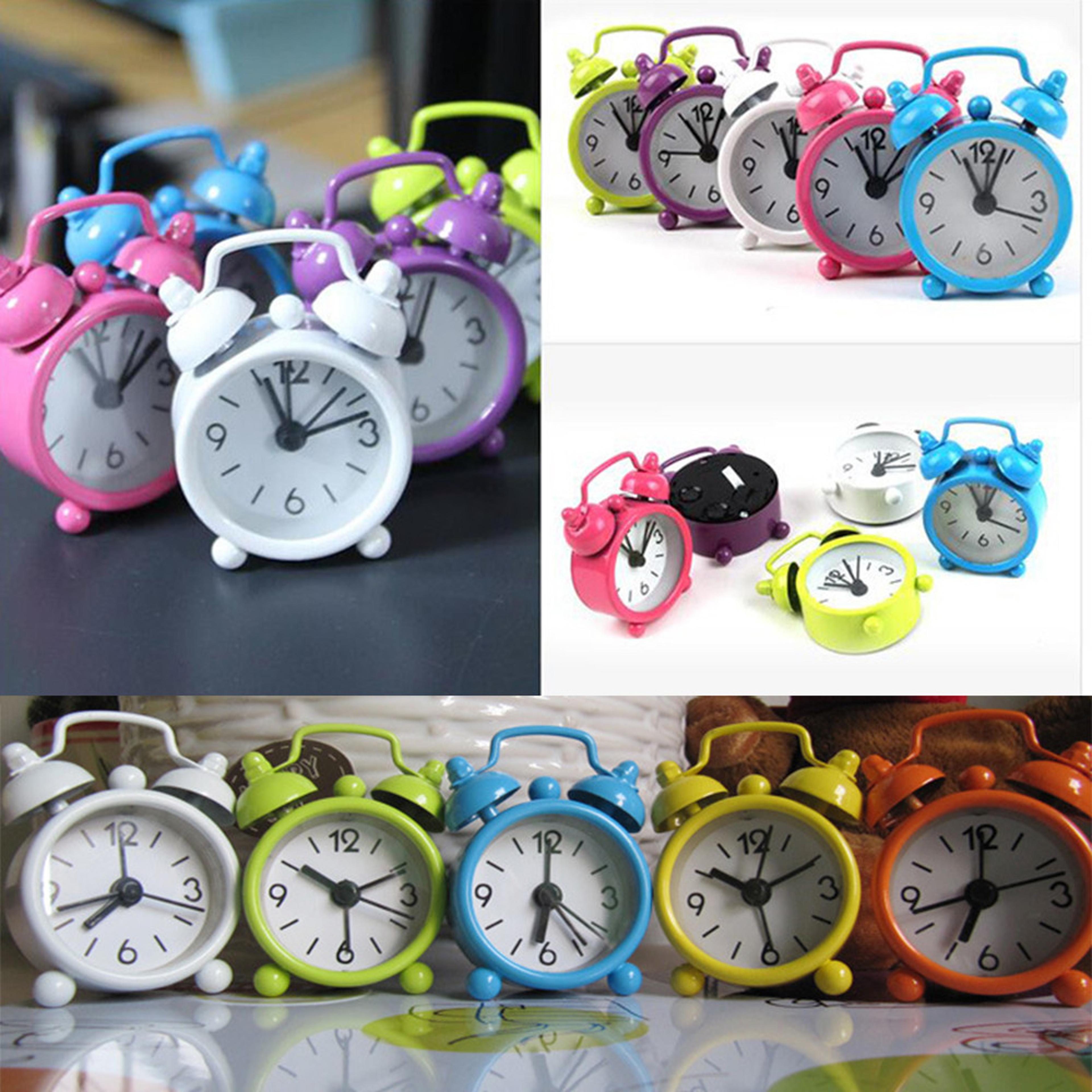 Cute Mini Alarm Clock Metal Kids Bedside Desk Clock With Classic Analog Display 0