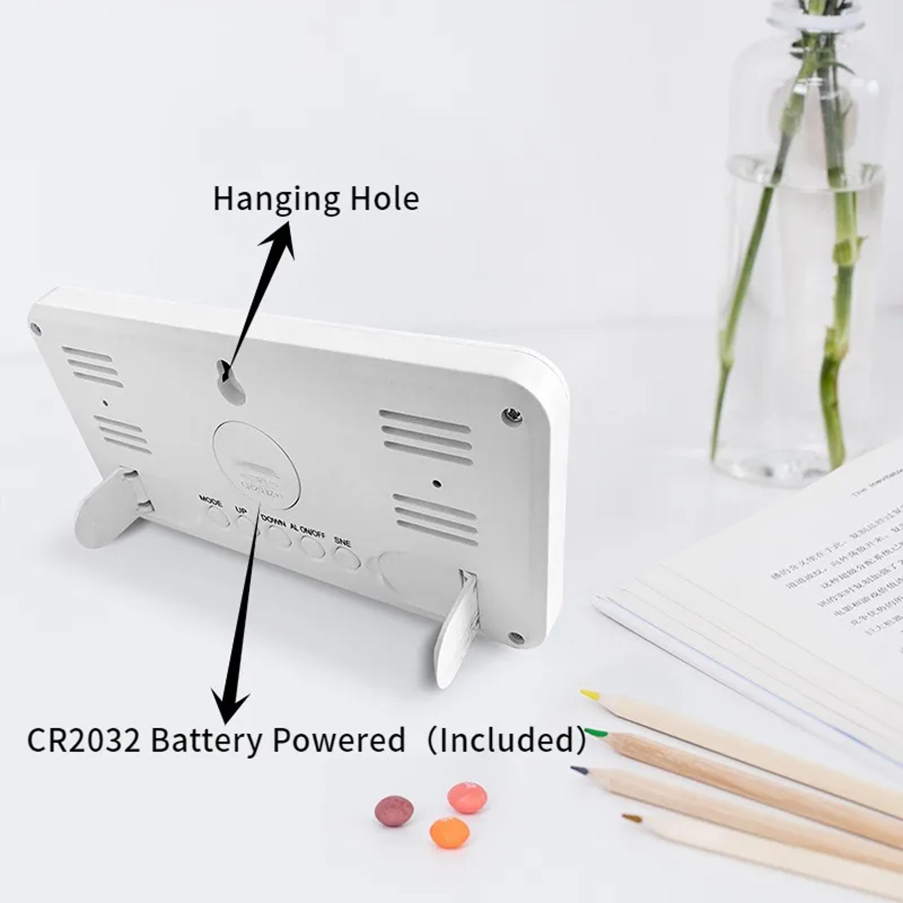 Battery Powered Digital Alarm Clock With LCD Time  Date Display Snooze Desk  Wall Clock 4
