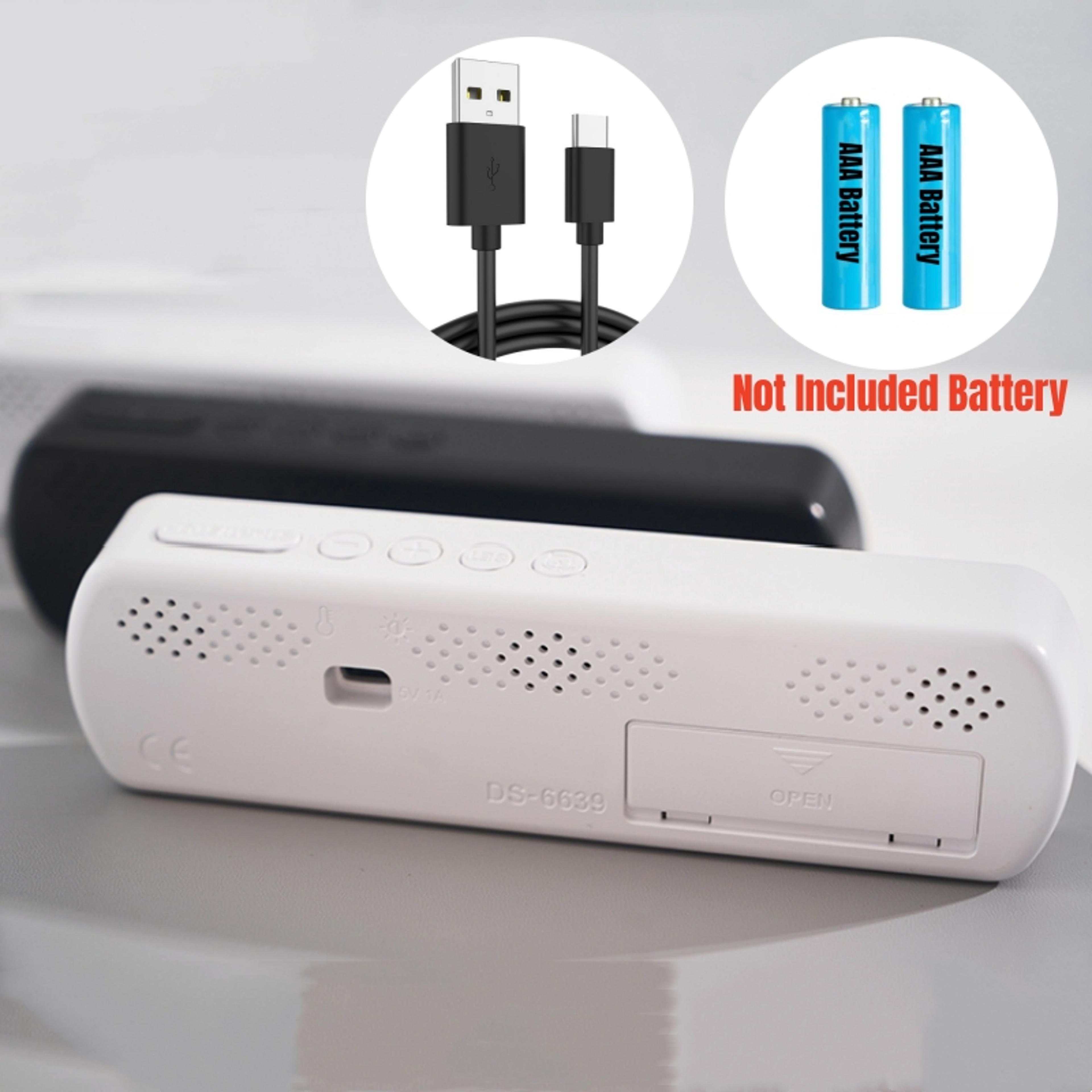 Voice Control LED Digital Alarm Clock With Dual Alarm Temperature Display  Night Mode 4
