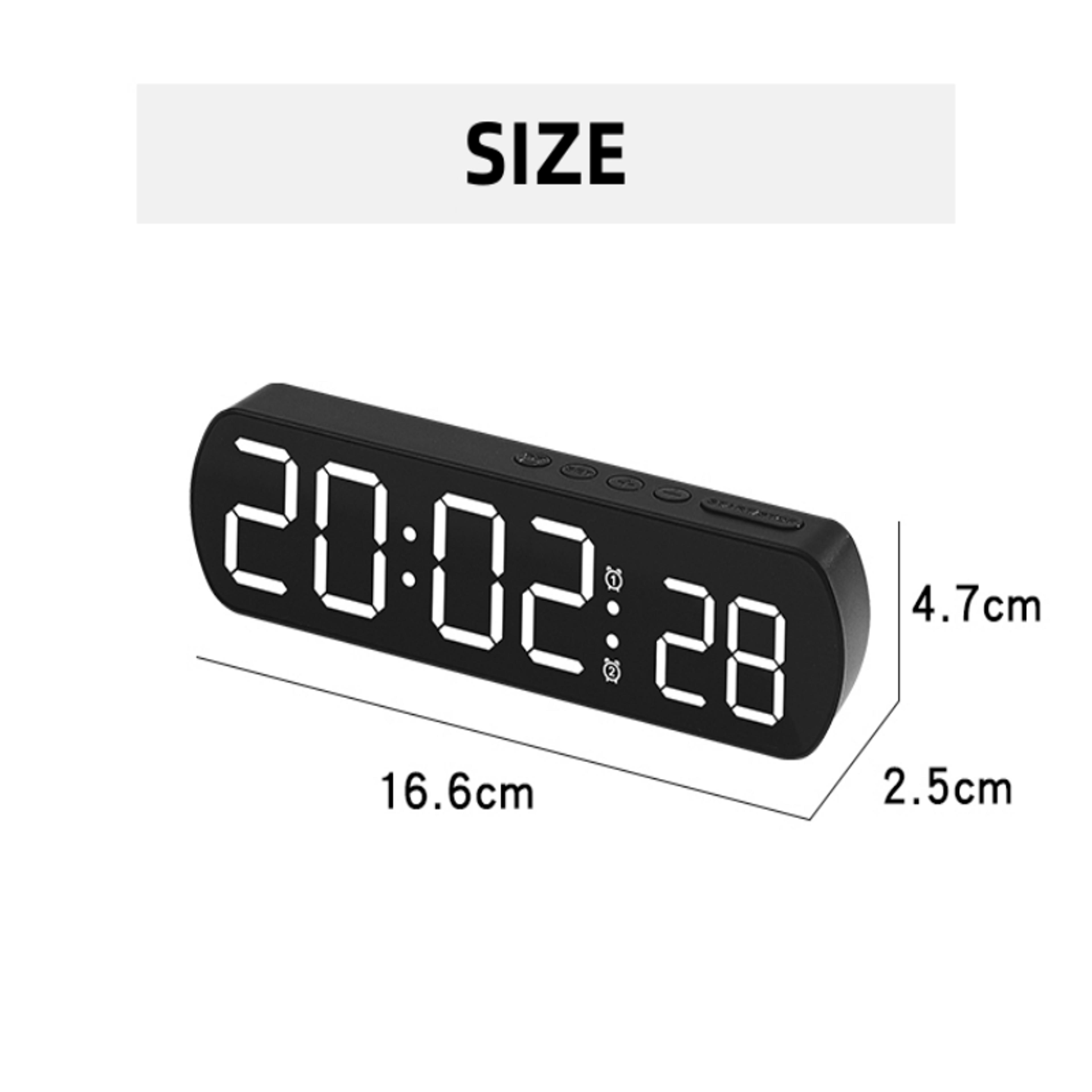Voice Control LED Digital Alarm Clock With Dual Alarm Temperature Display  Night Mode 5
