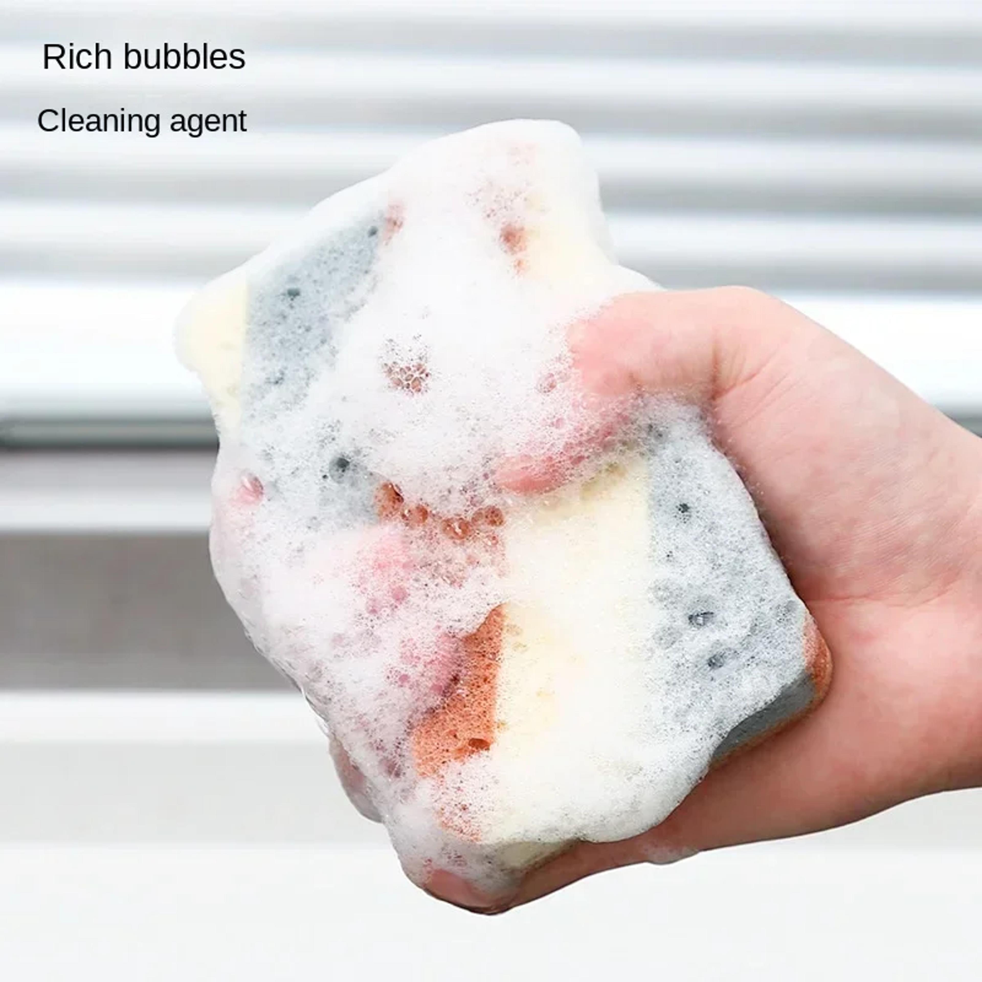 Reusable Dishwashing Sponge Set Soft Wood Pulp Sponge For Kitchen Cleaning Pack 3
