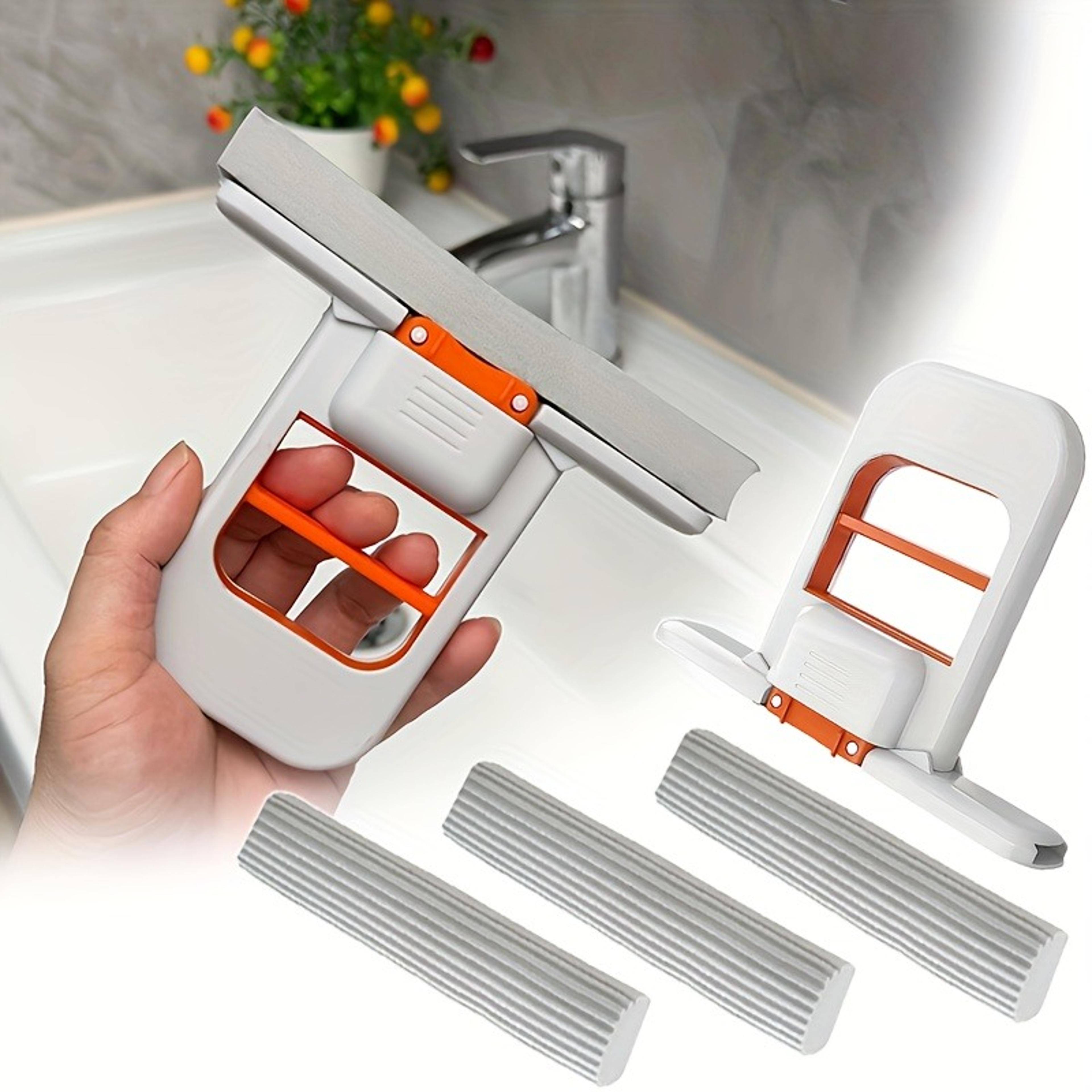 Foldable Desktop Cleaning Mop With Reusable Sponge Heads Mini Sponge Mop For Home Office Kitchen 2