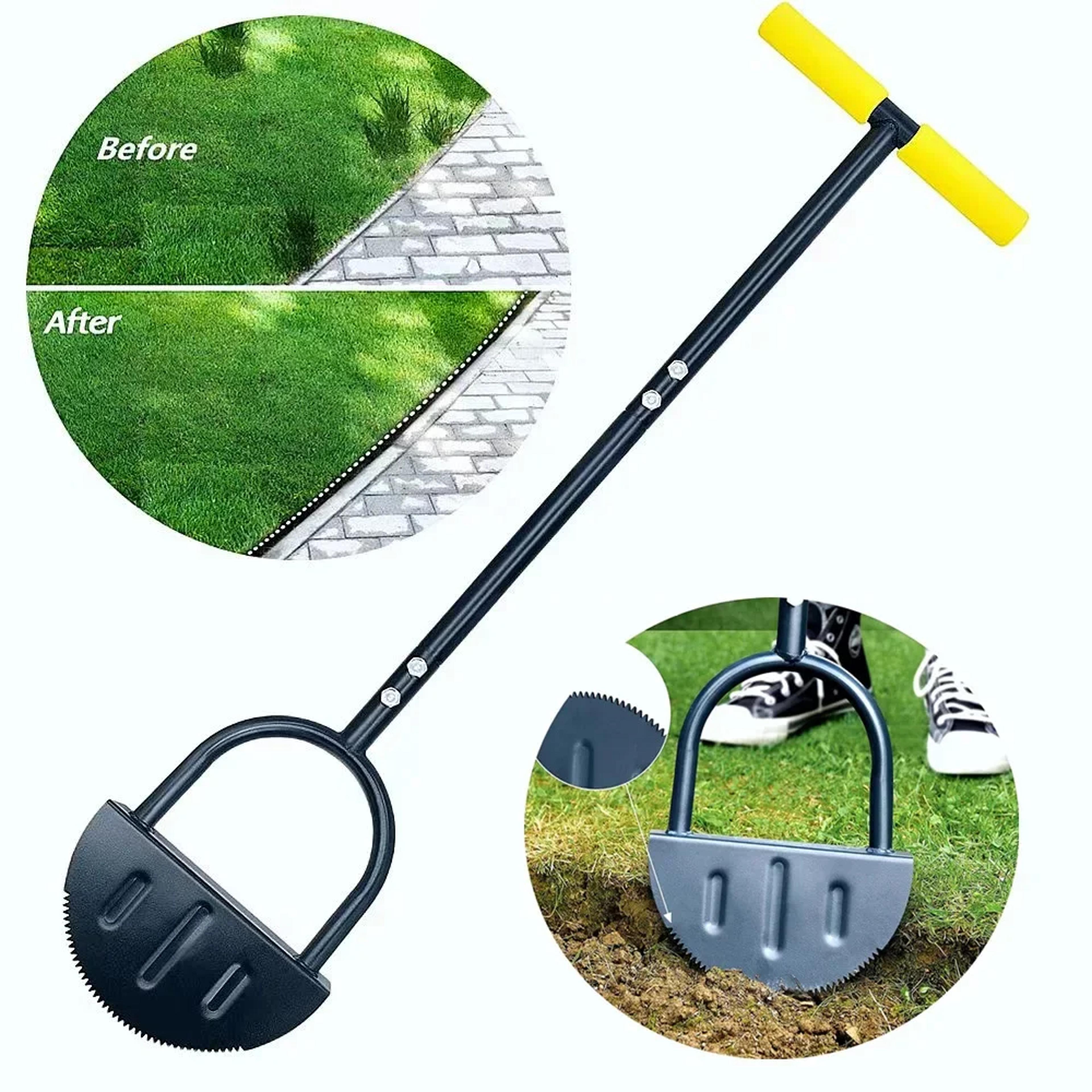 Half Moon Garden Edging Tool With Serrated Blade  Footplate Manual Lawn Edger For Landscape Borders 0