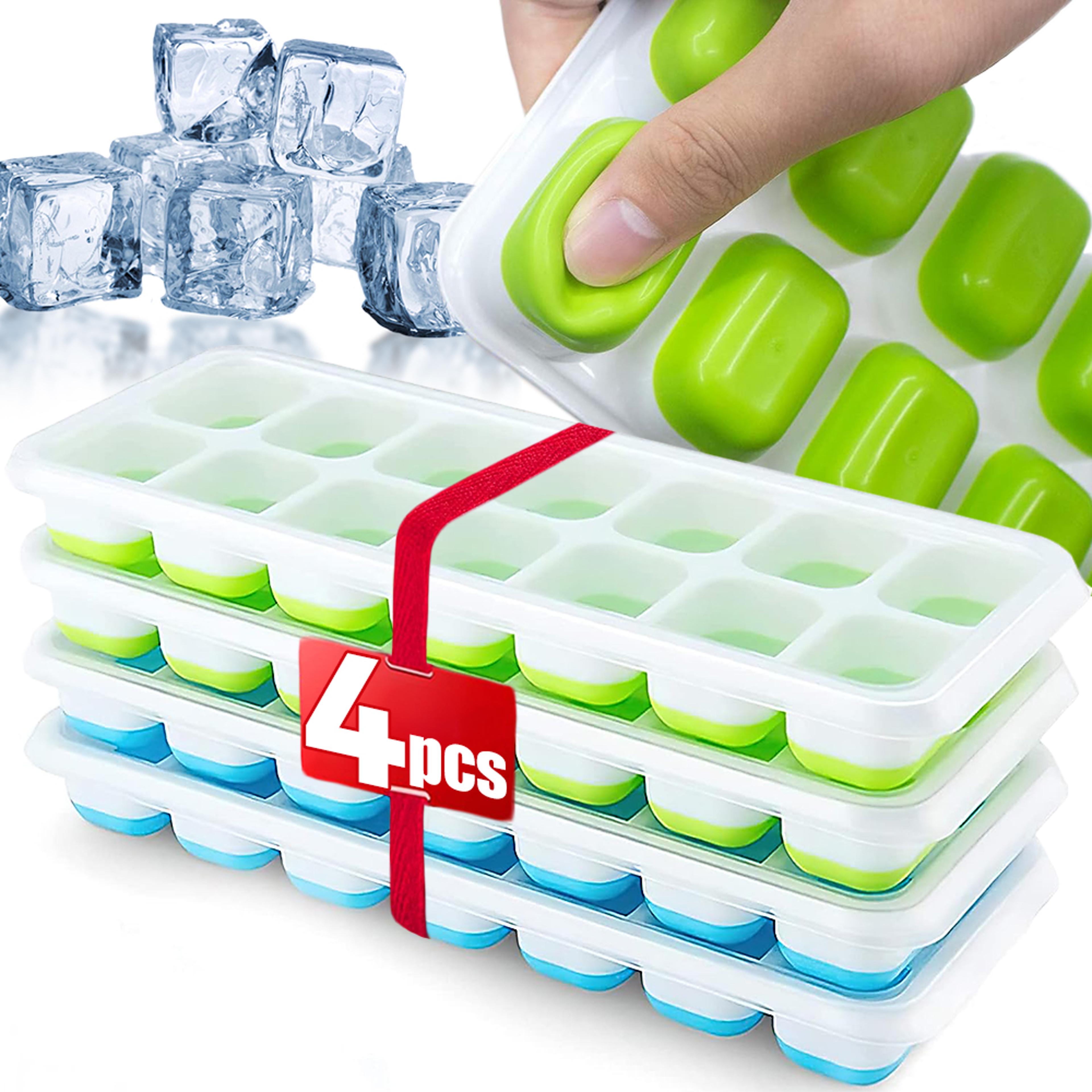 Silicone Ice Cube Tray With Lid Easy Release Cube Cocktail Ice Mold 0