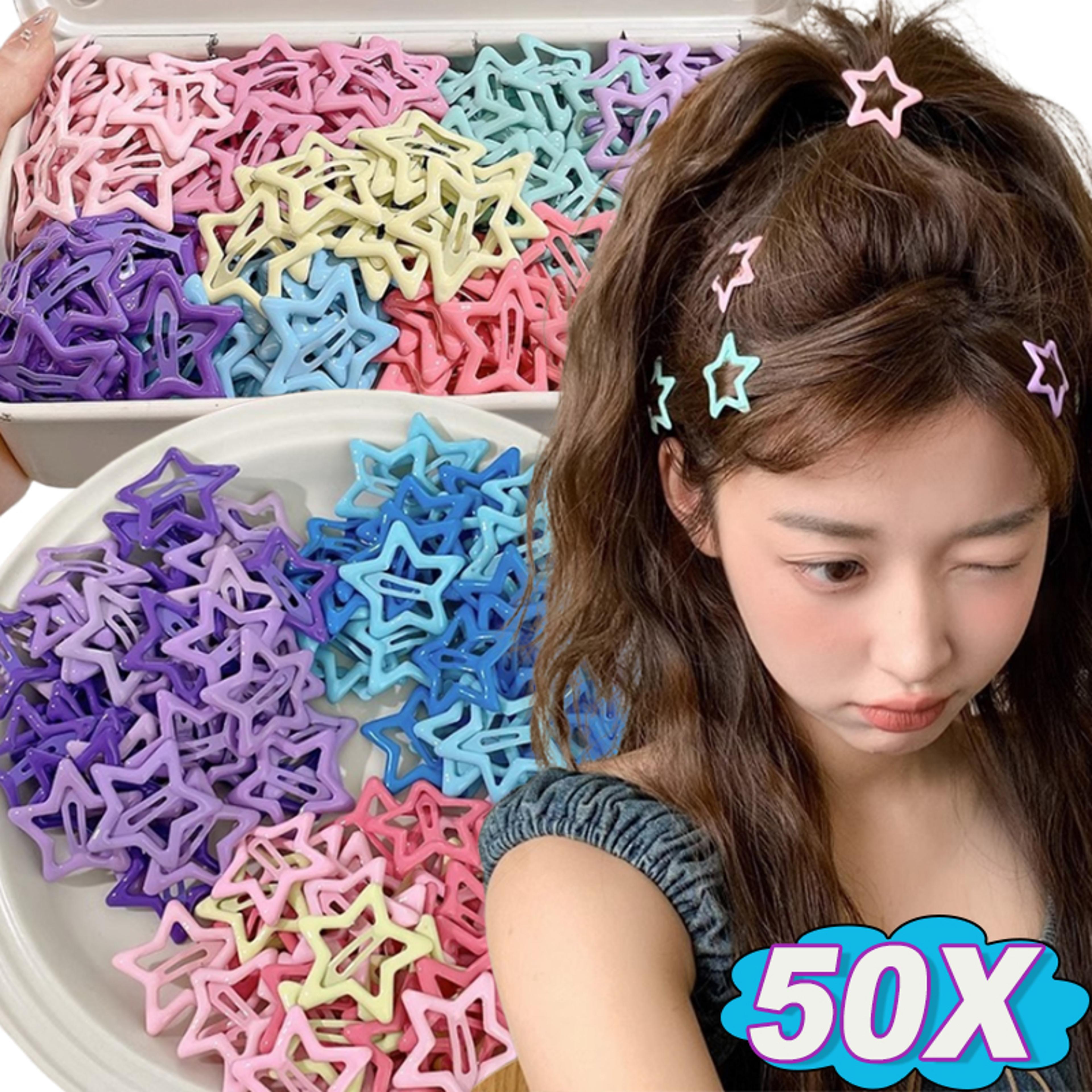 colorful star hair clips kawaii snap barrettes set for girls & teens