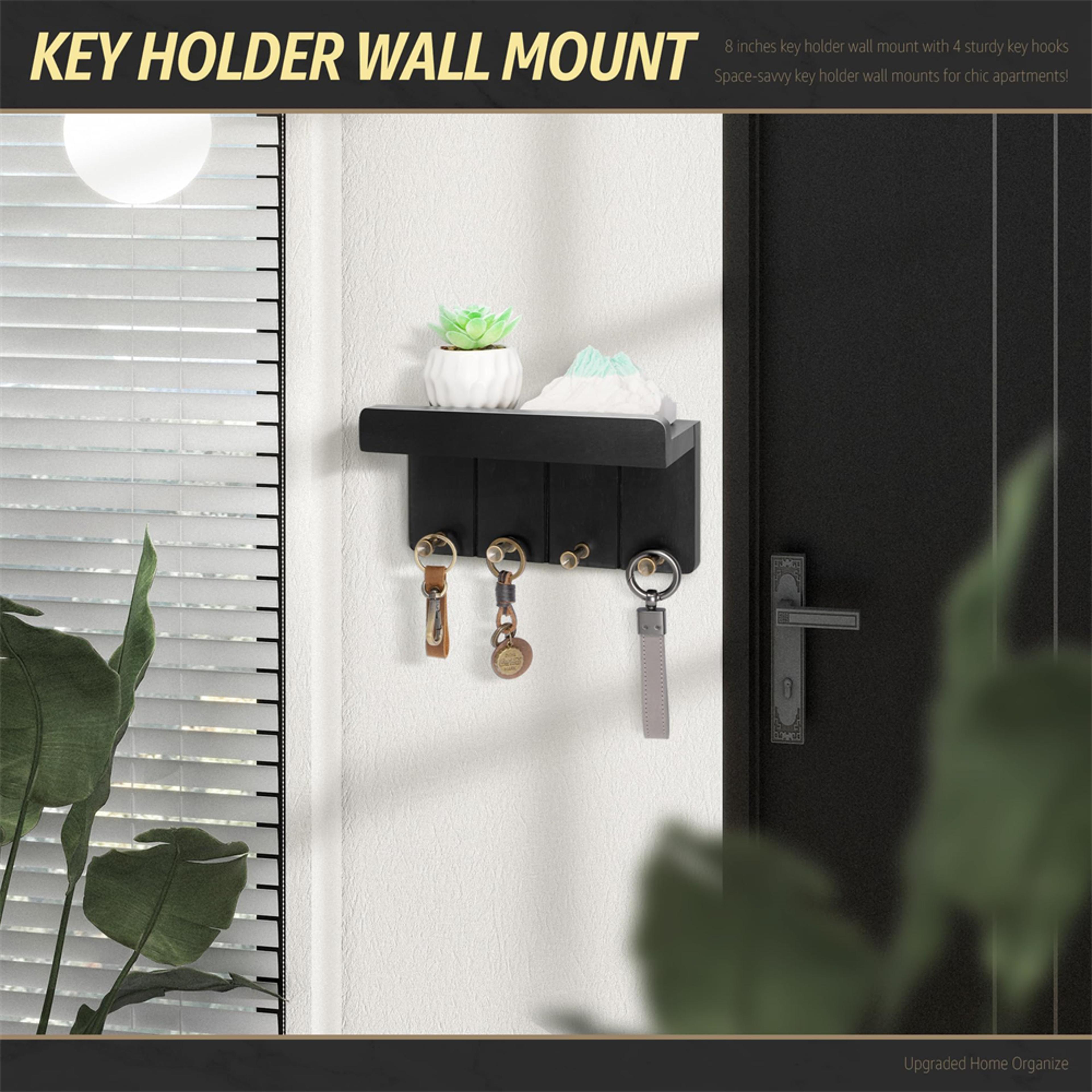 Rustic Key Holder For Wall With Shelf And Mail Organizer For Entryway Decor 1