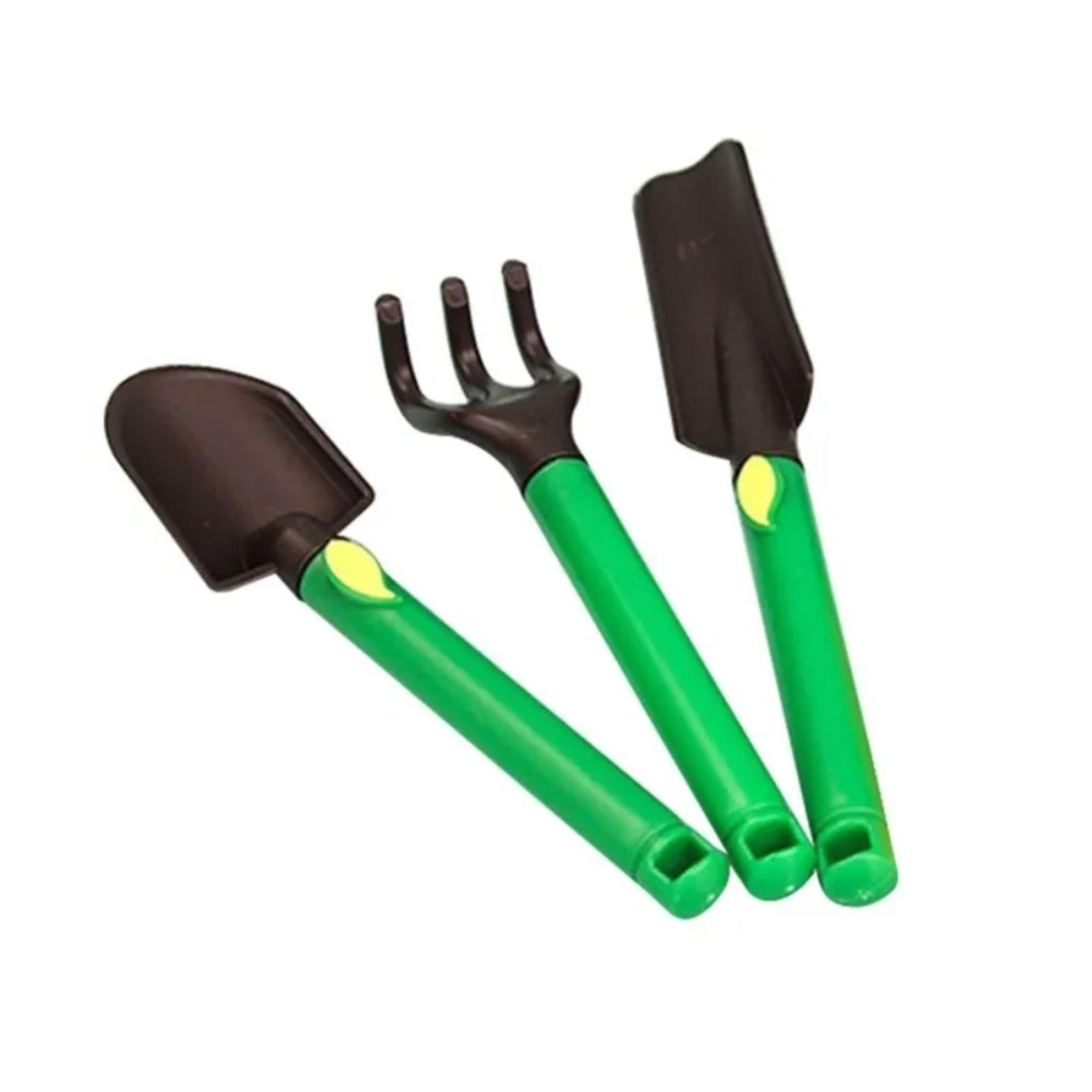kids gardening tools set with shovel trowel and rake