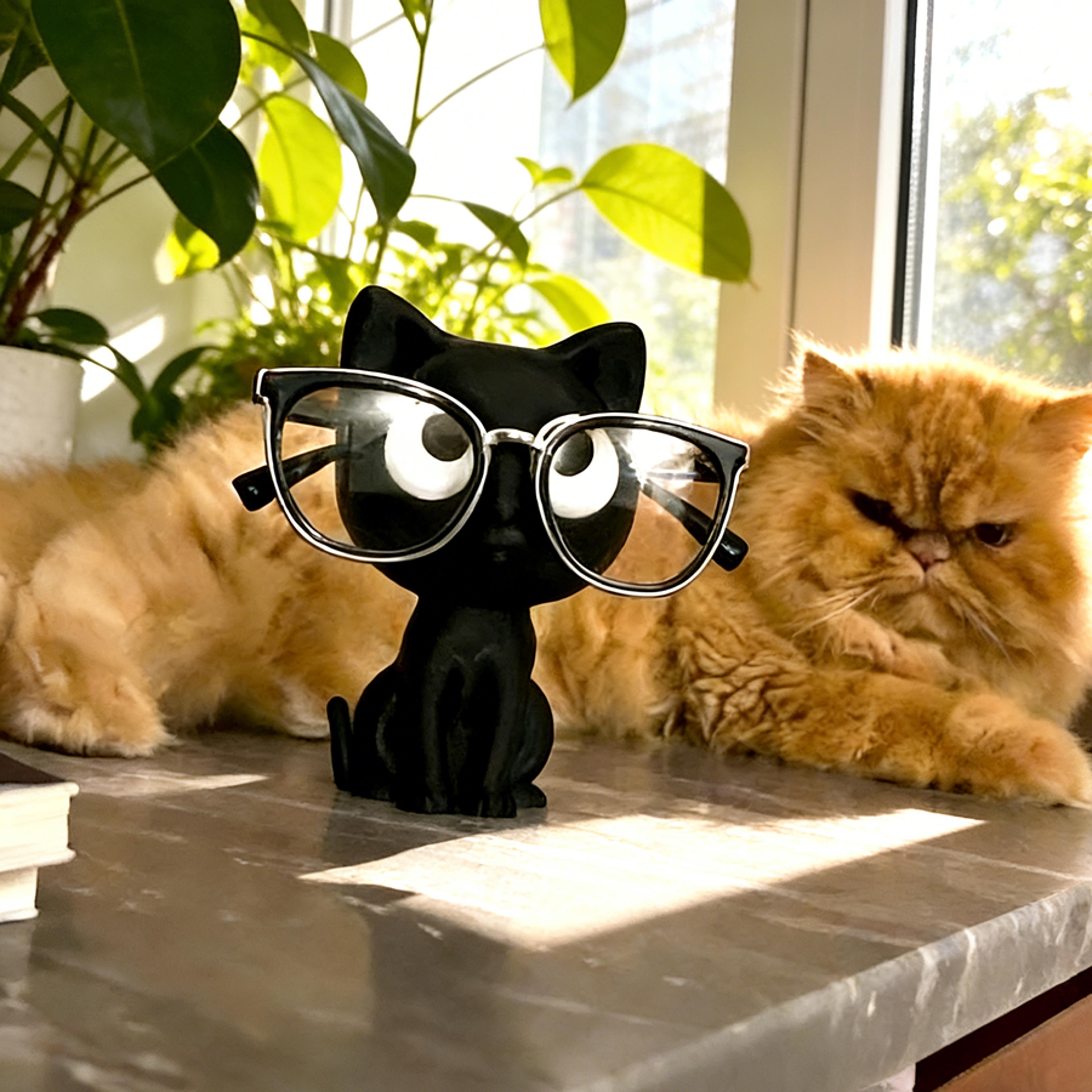 Printed Cat Eyeglass Holder Cute Glasses Stand And Cat Lover Gift 5