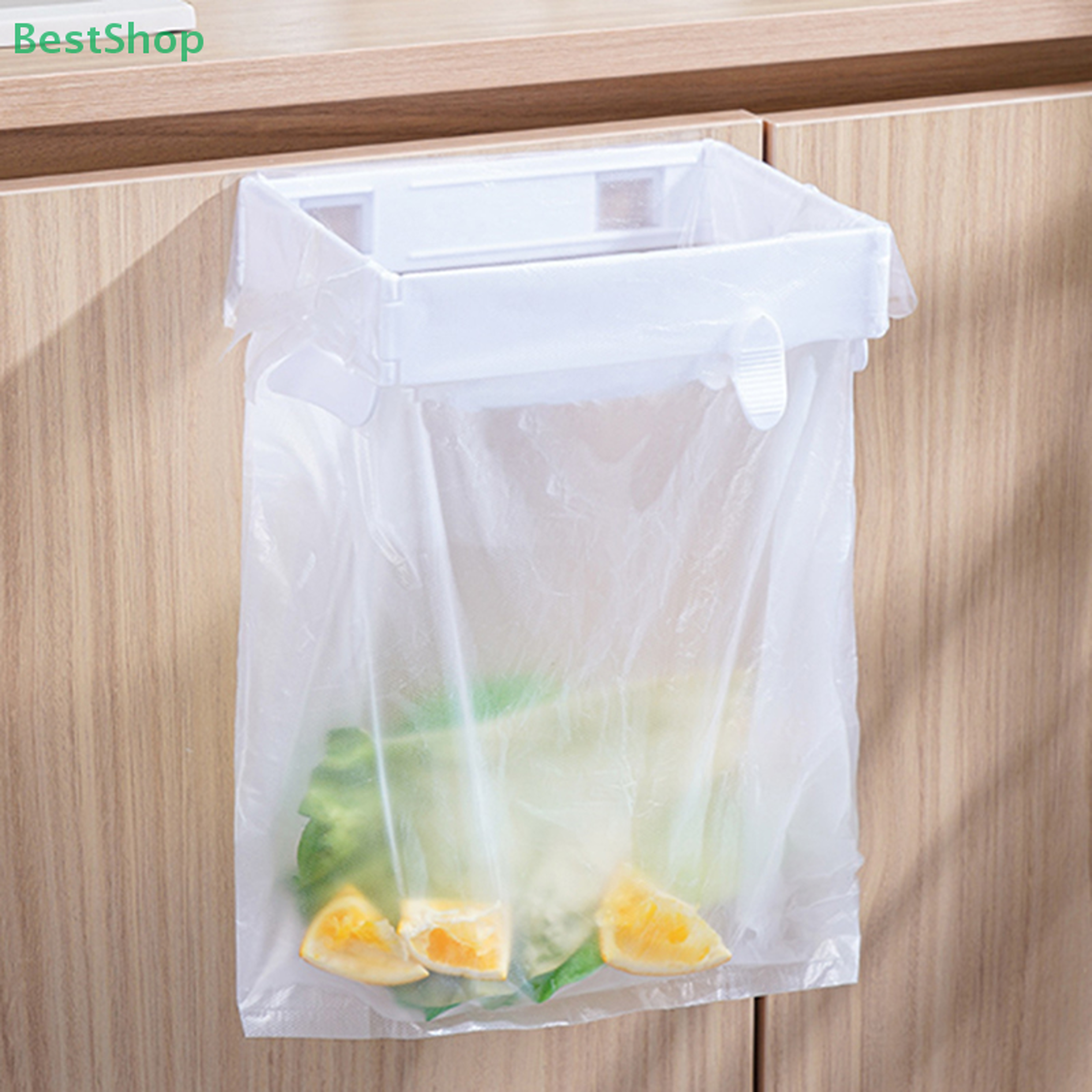 Foldable Wall Mounted Garbage Bag Holder No Drill Space Saving Trash Rack 1