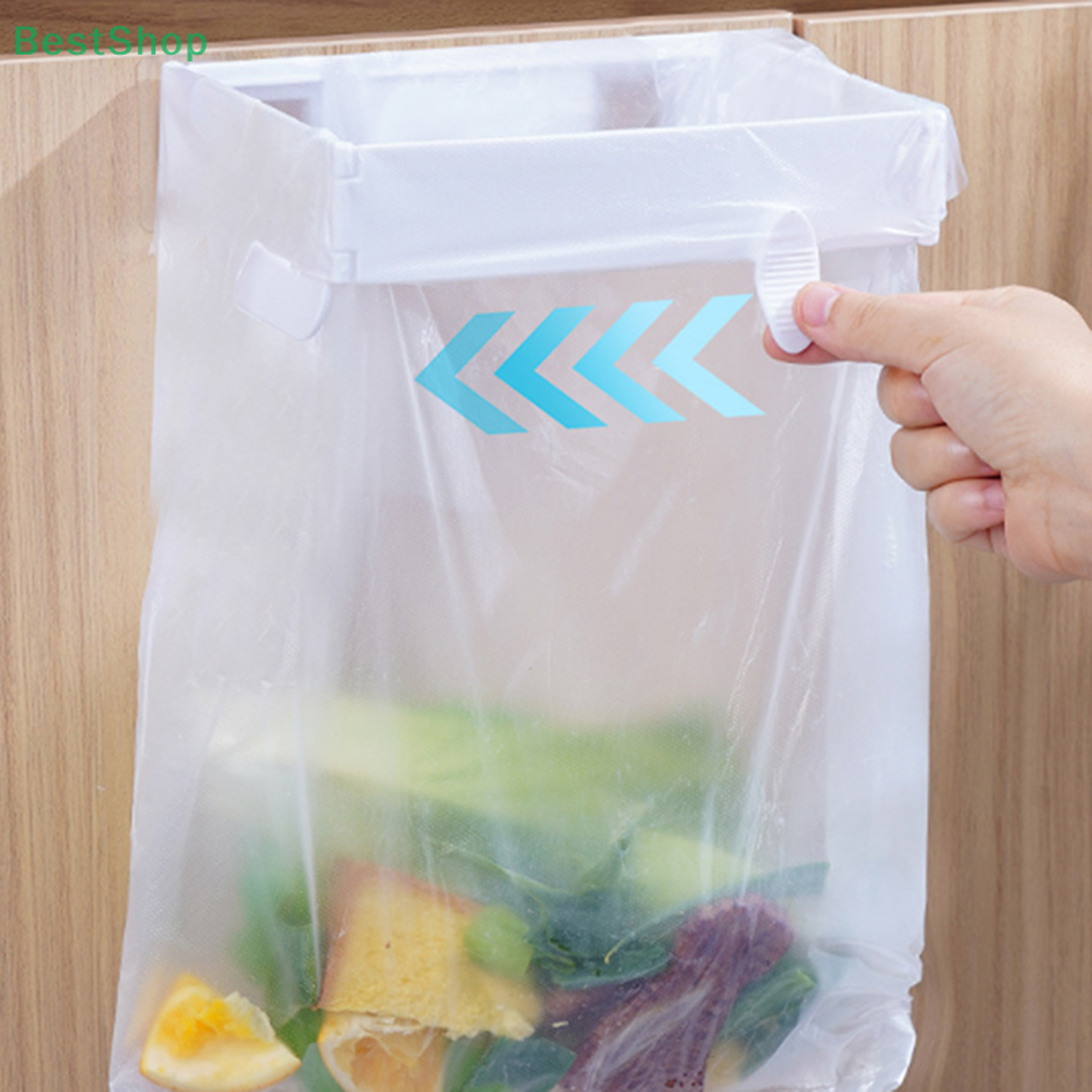 Foldable Wall Mounted Garbage Bag Holder No Drill Space Saving Trash Rack 2