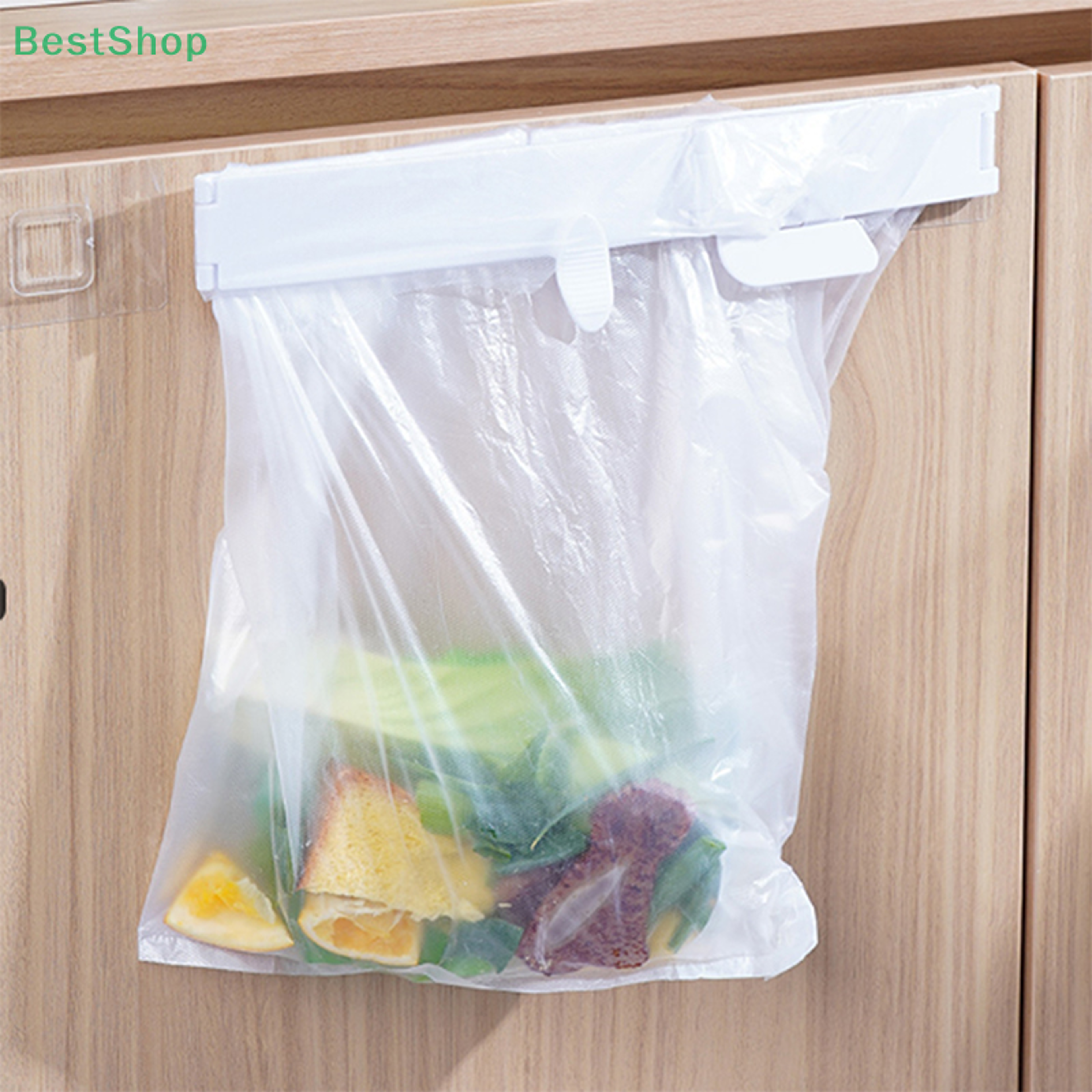 Foldable Wall Mounted Garbage Bag Holder No Drill Space Saving Trash Rack 3