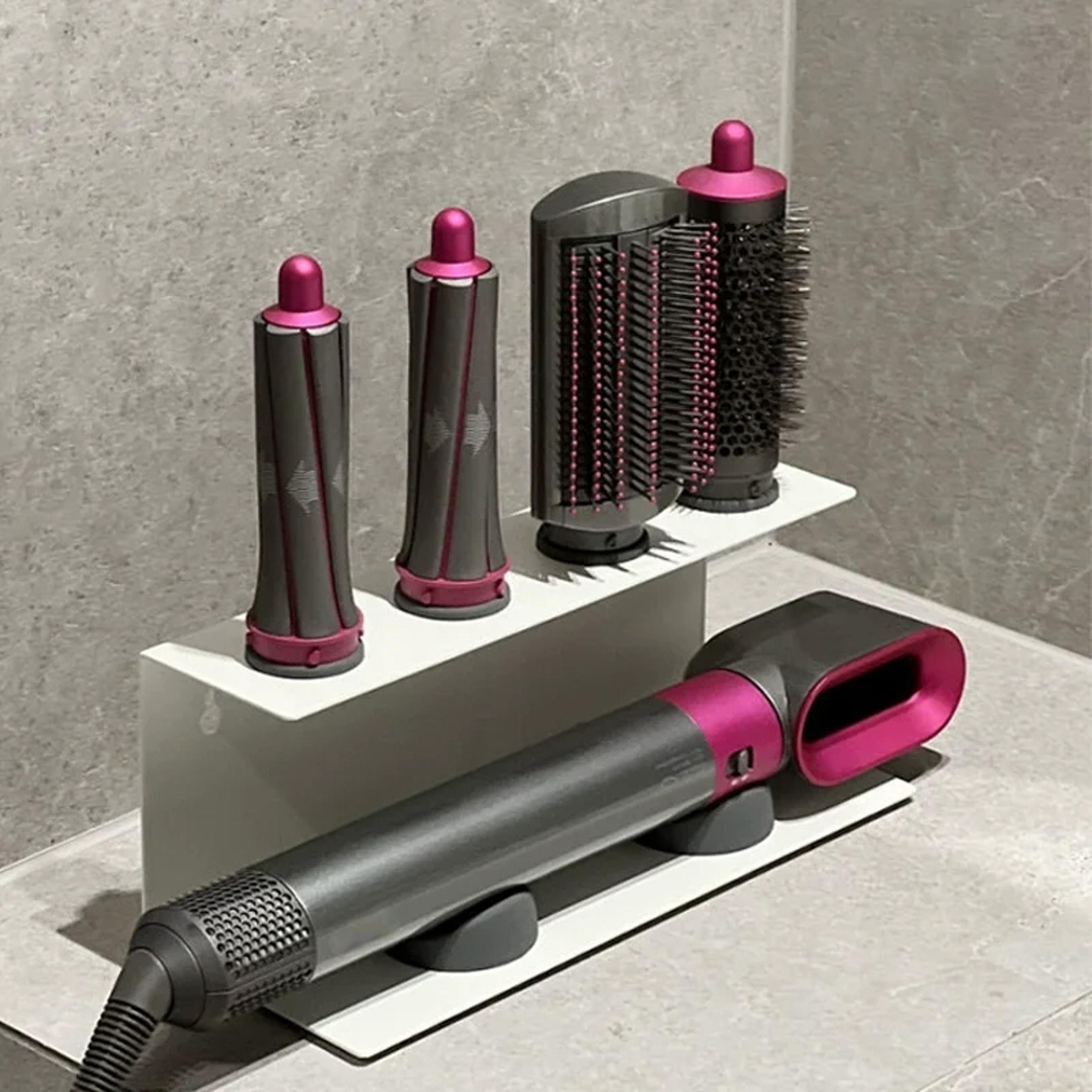space saving hair dryer holder and hair tool organizer for bathroom