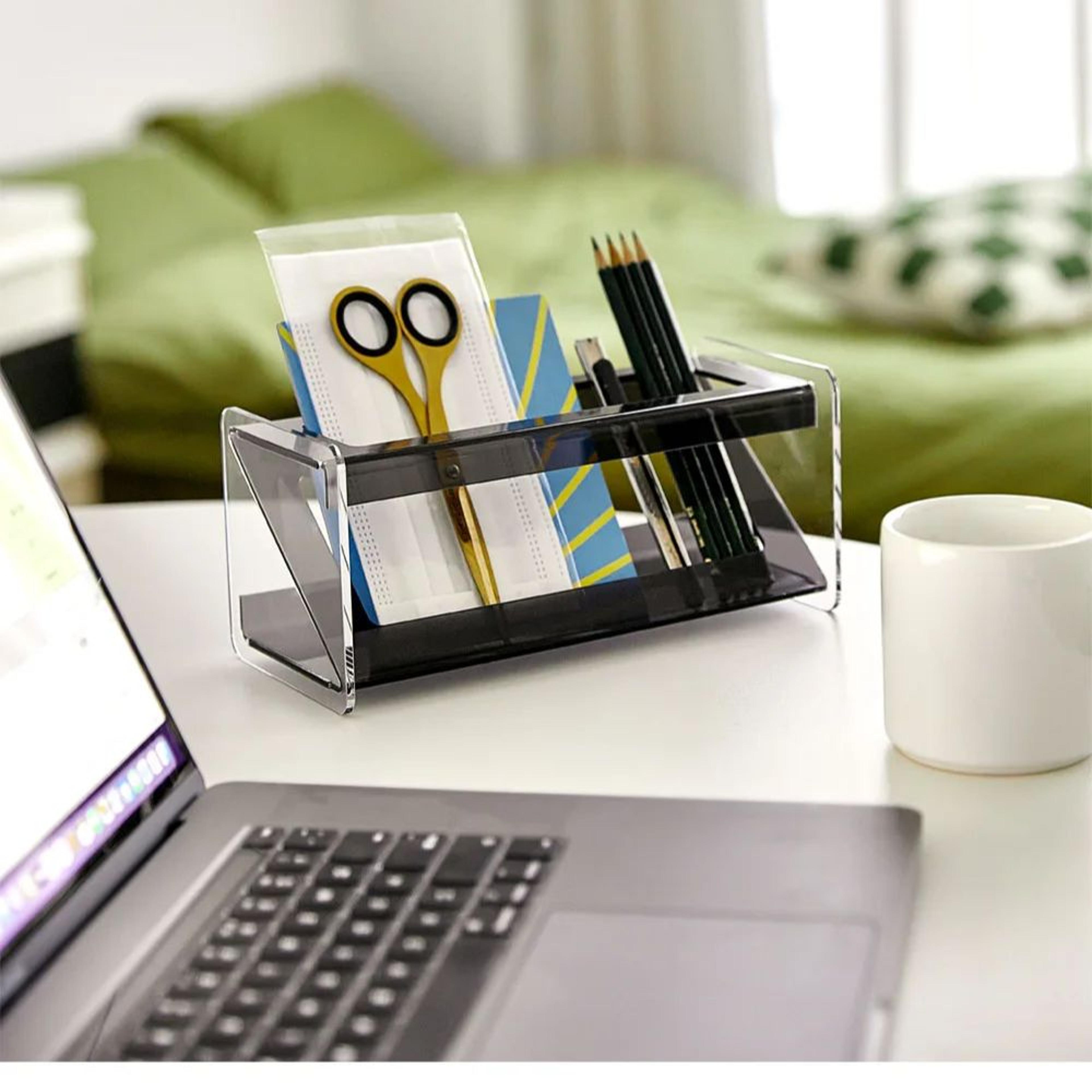 Modern Acrylic Remote Control Holder And Coffee Table Organizer For Remotes And Everyday Essentials 3