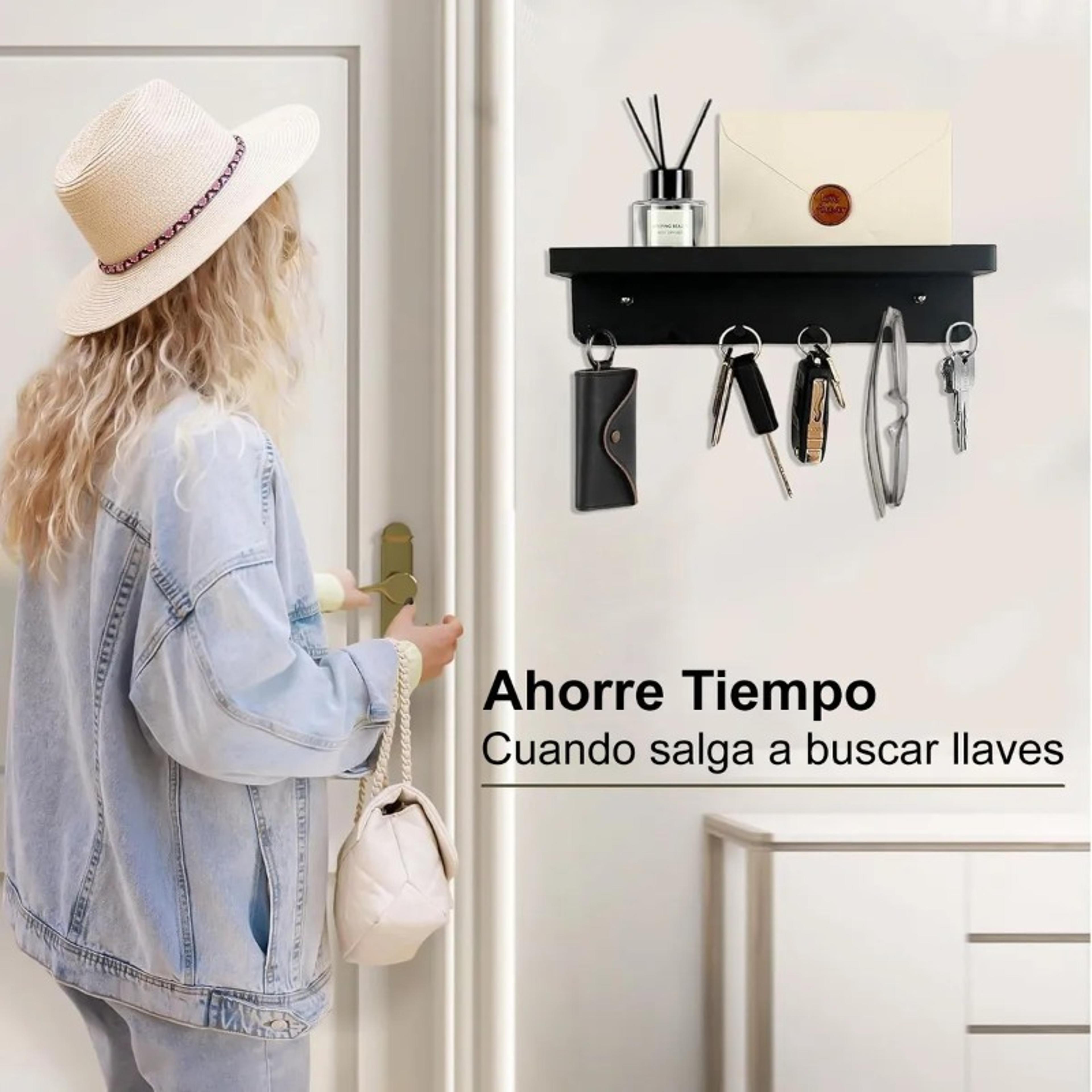 Hook Wall Mounted Key Holder With Mail Organizer And Entryway Storage Shelf 4