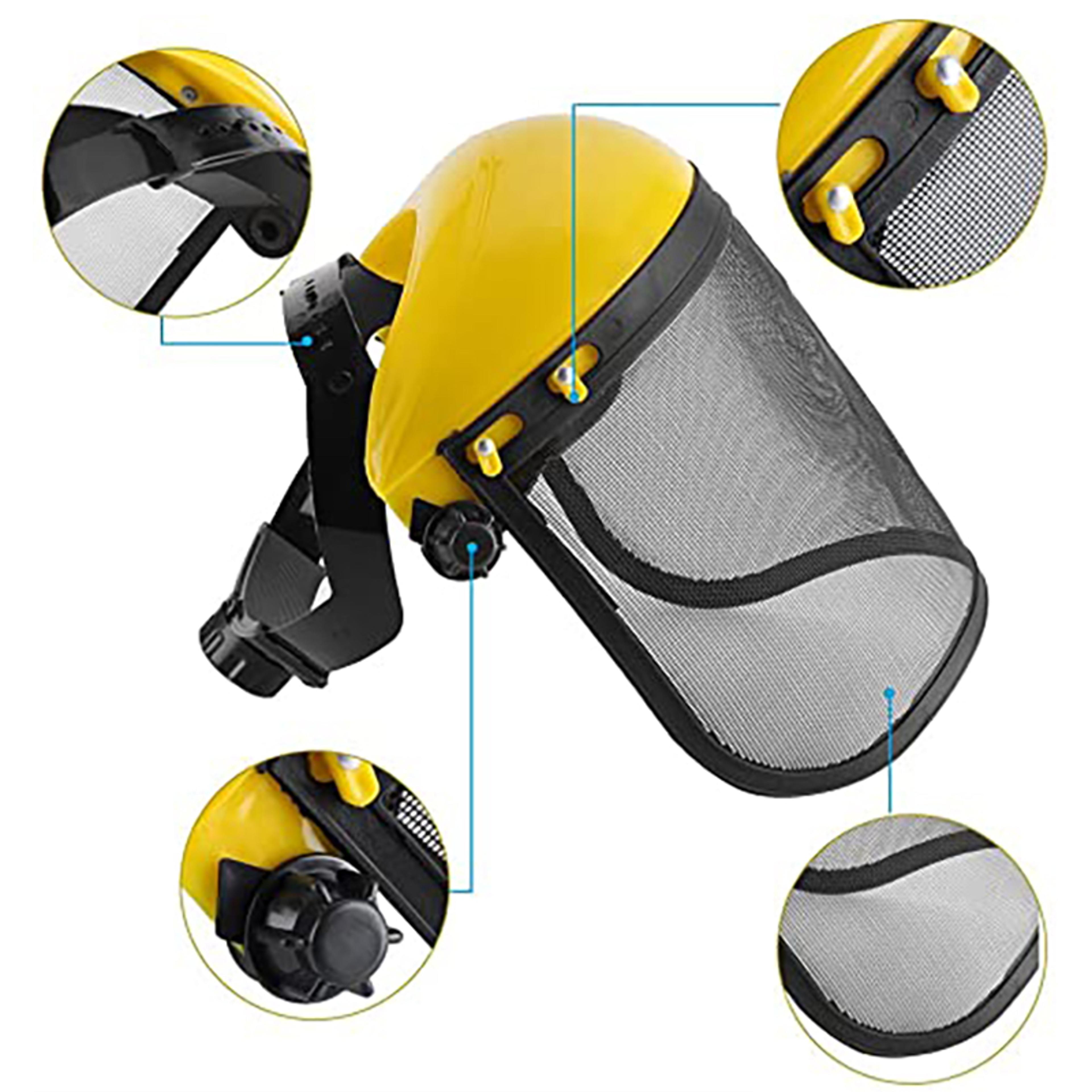 Forestry Safety Helmet With Full Face Mesh Visor For Brush Cutting 4
