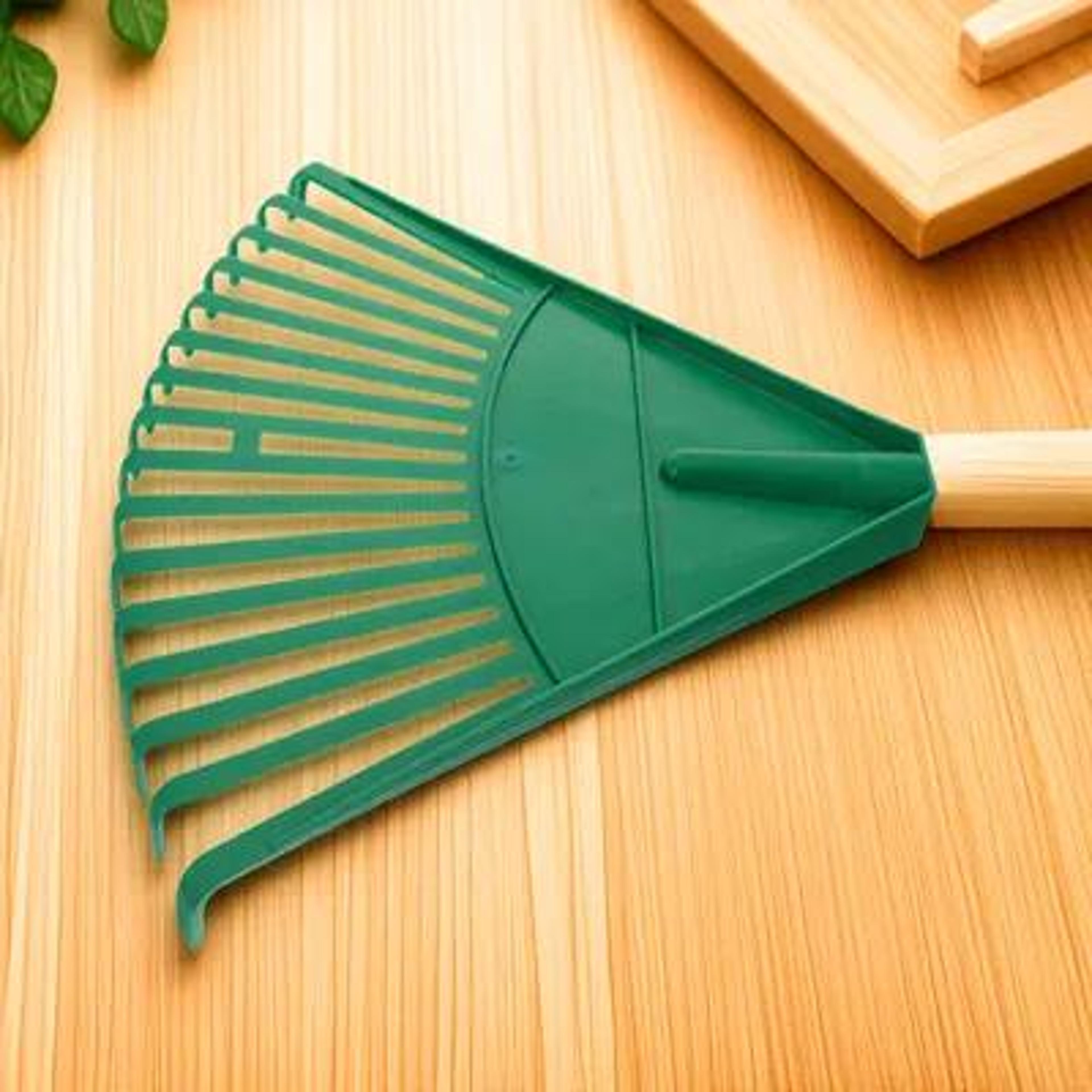 lightweight plastic leaf rake wide garden rake for easy lawn cleanup