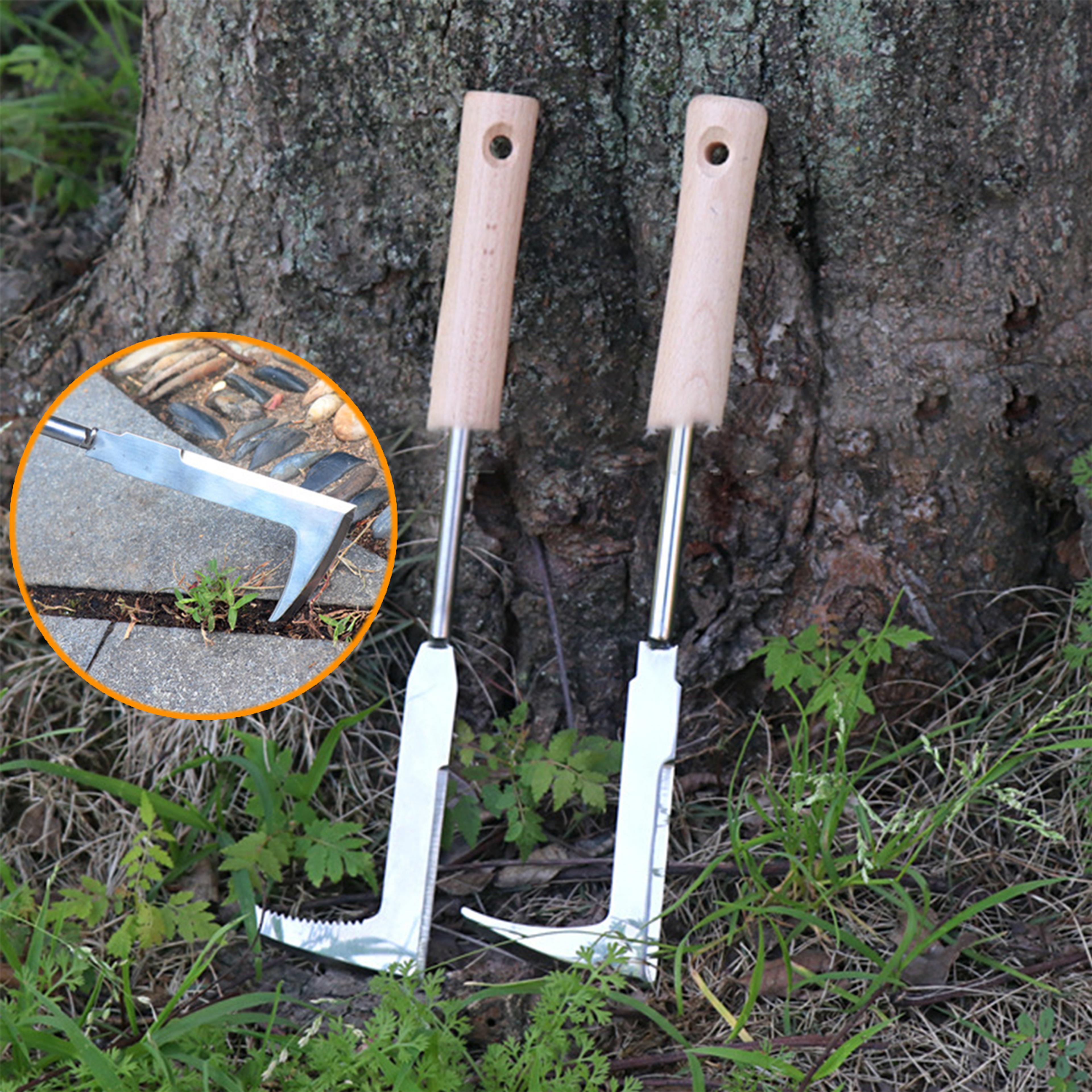 shaped crack weeder tool for patio pavers and garden crevices