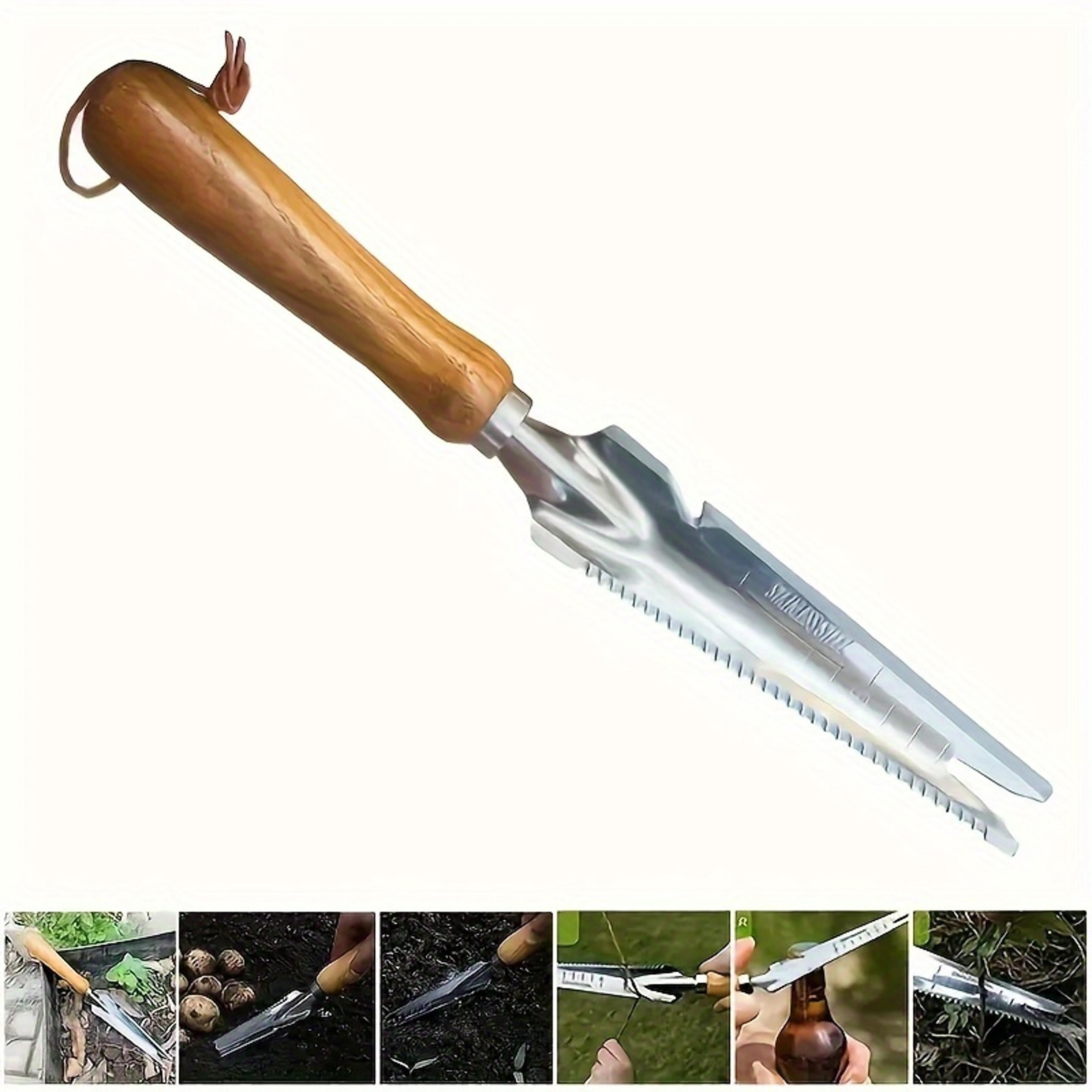 Manual Weeding Tool And Dandelion Root Remover With Wooden Handle 2
