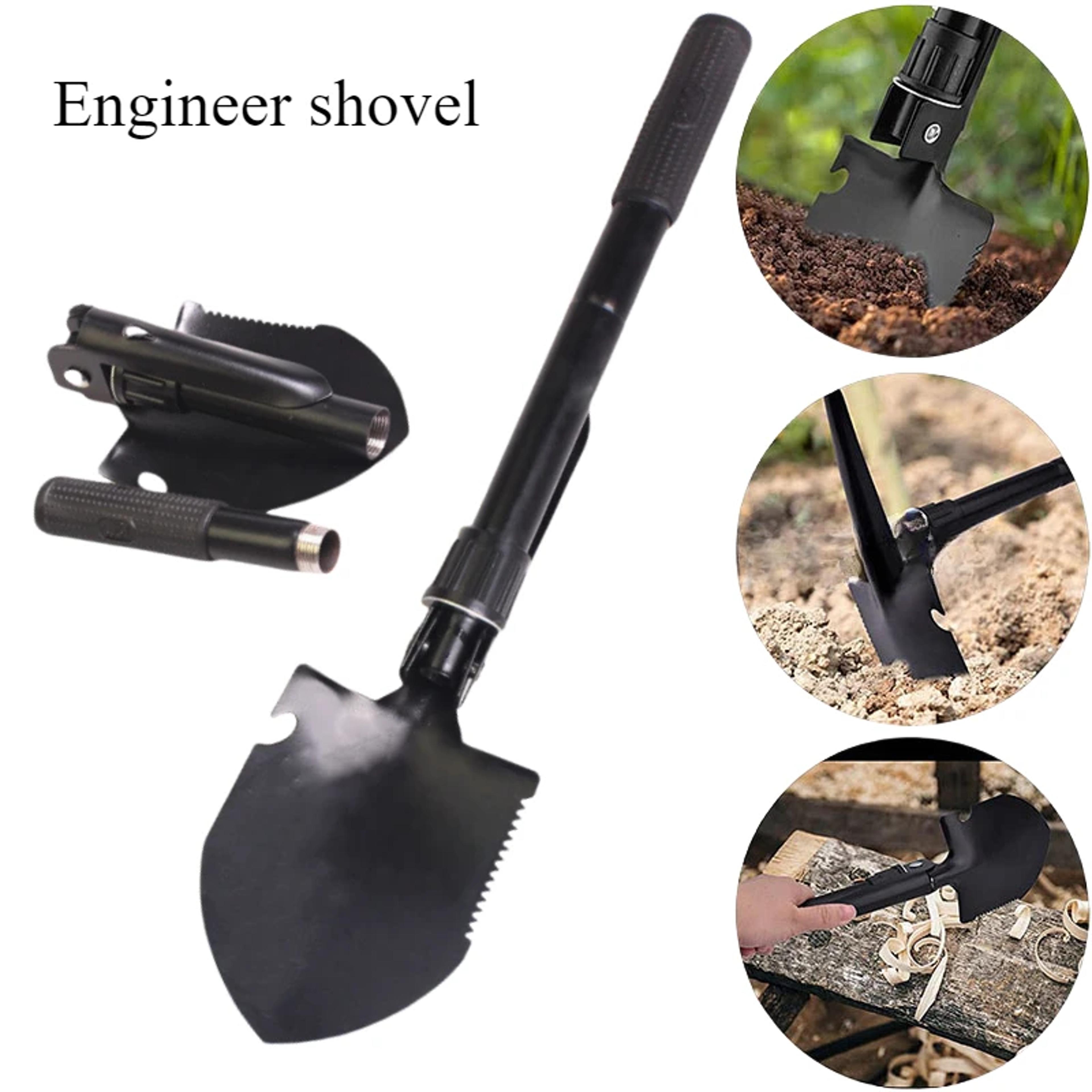 multifunctional folding shovel with pickaxe for camping, survival and vehicle emergencies
