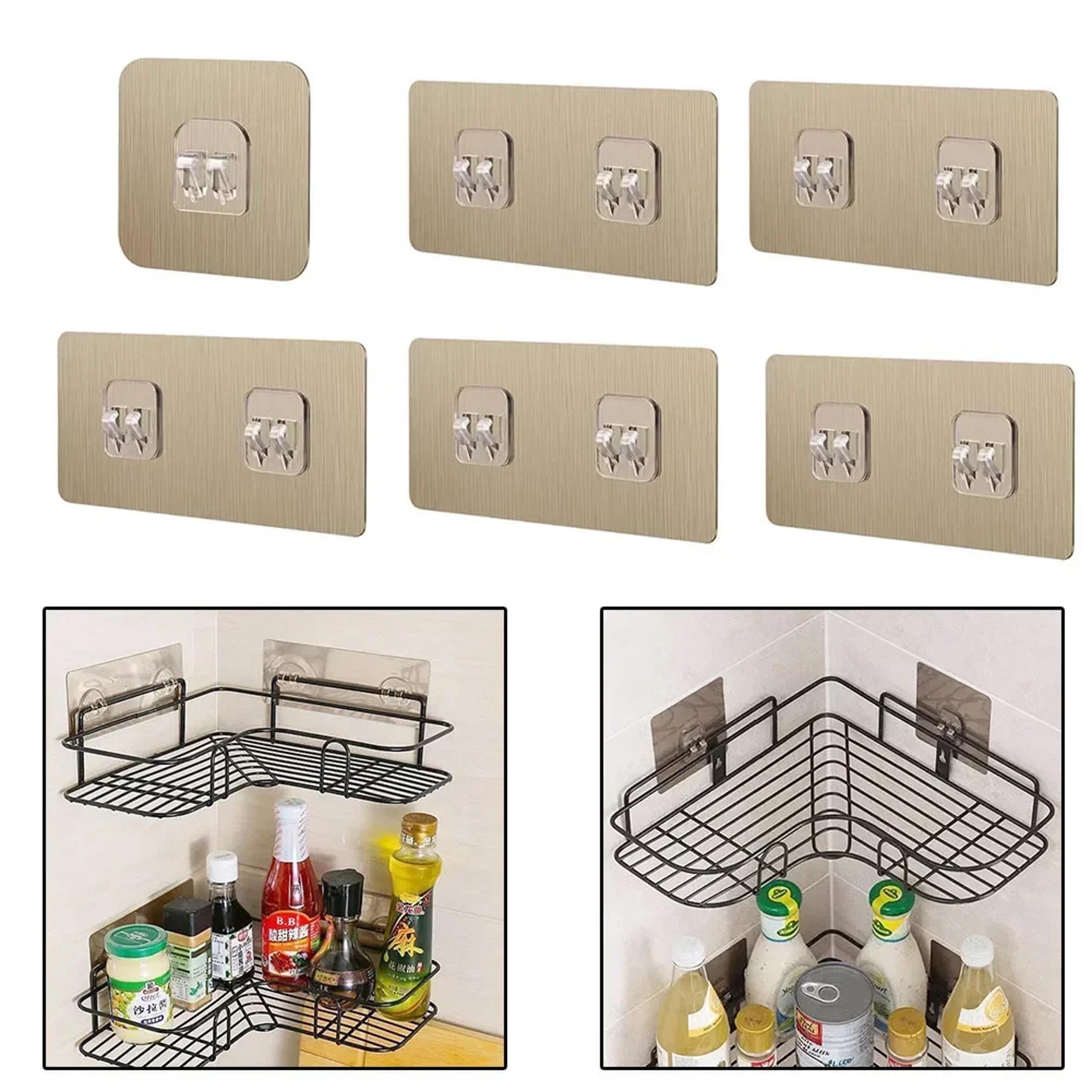 Adhesive Wall Hooks For Wire Shelves No Drill Transparent Mounts 1