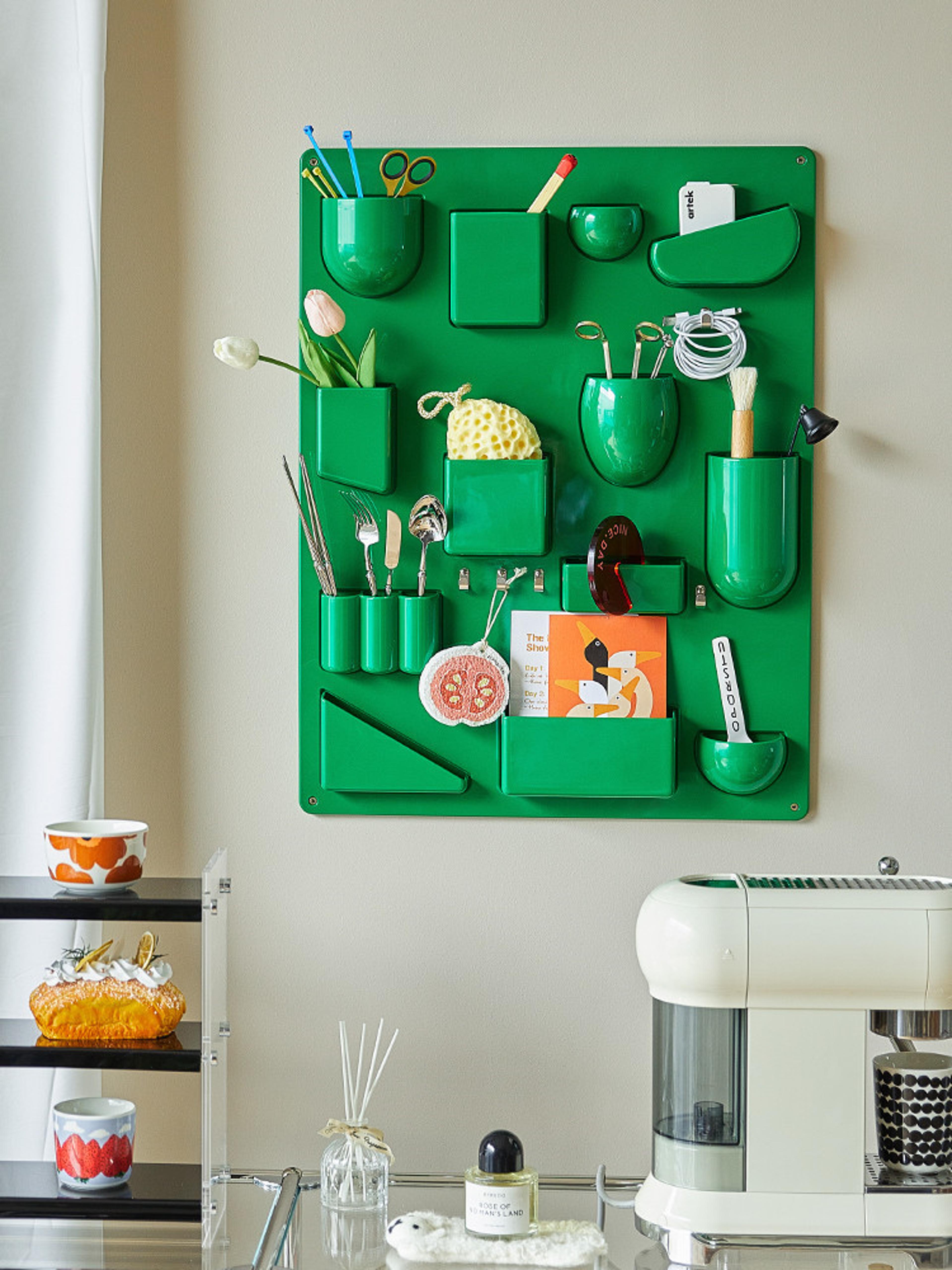 Adjustable Wall Mounted Organizer With Hooks And Shelves 3