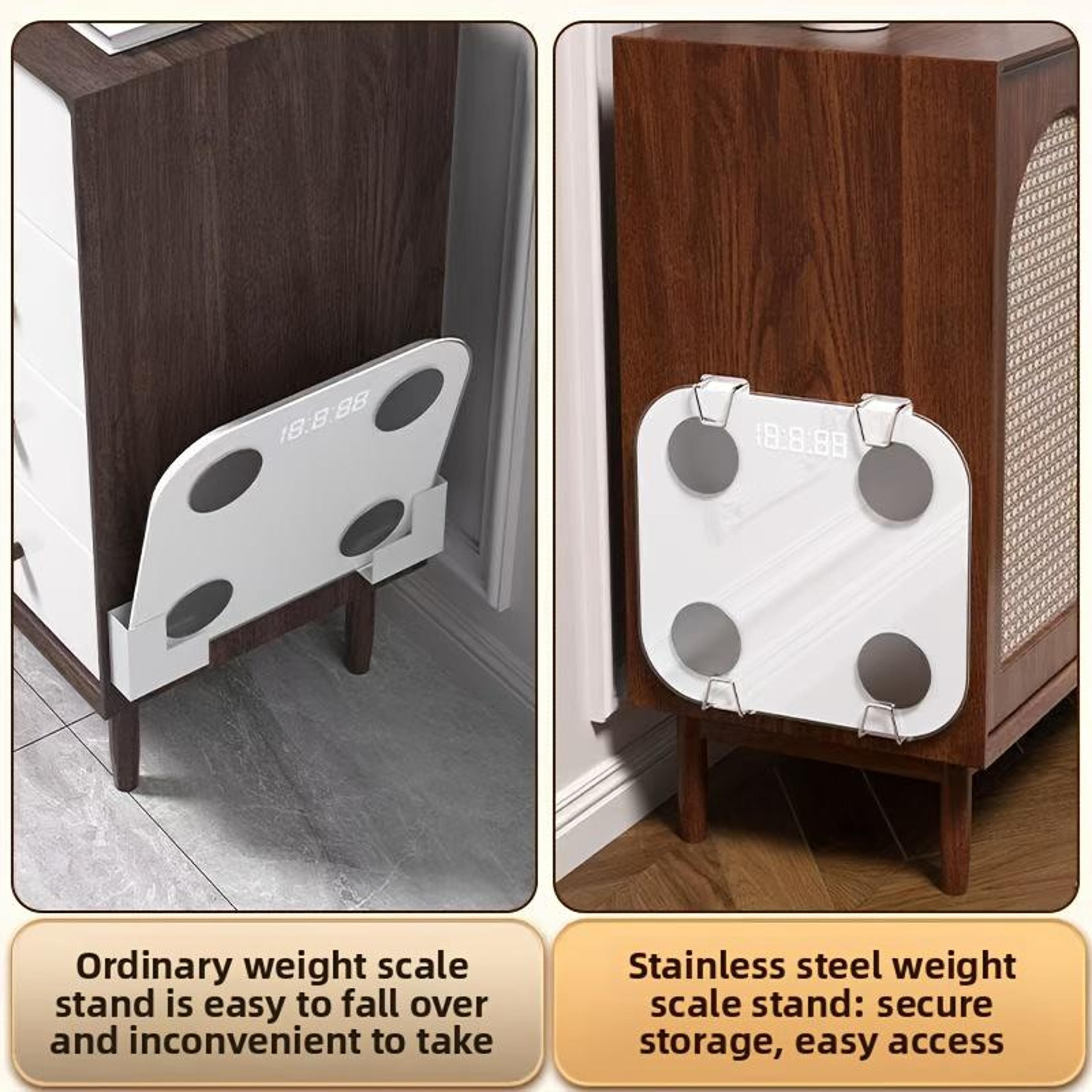 Wall Mounted Scale Holder No Drill Bathroom Scale Storage Rack 4