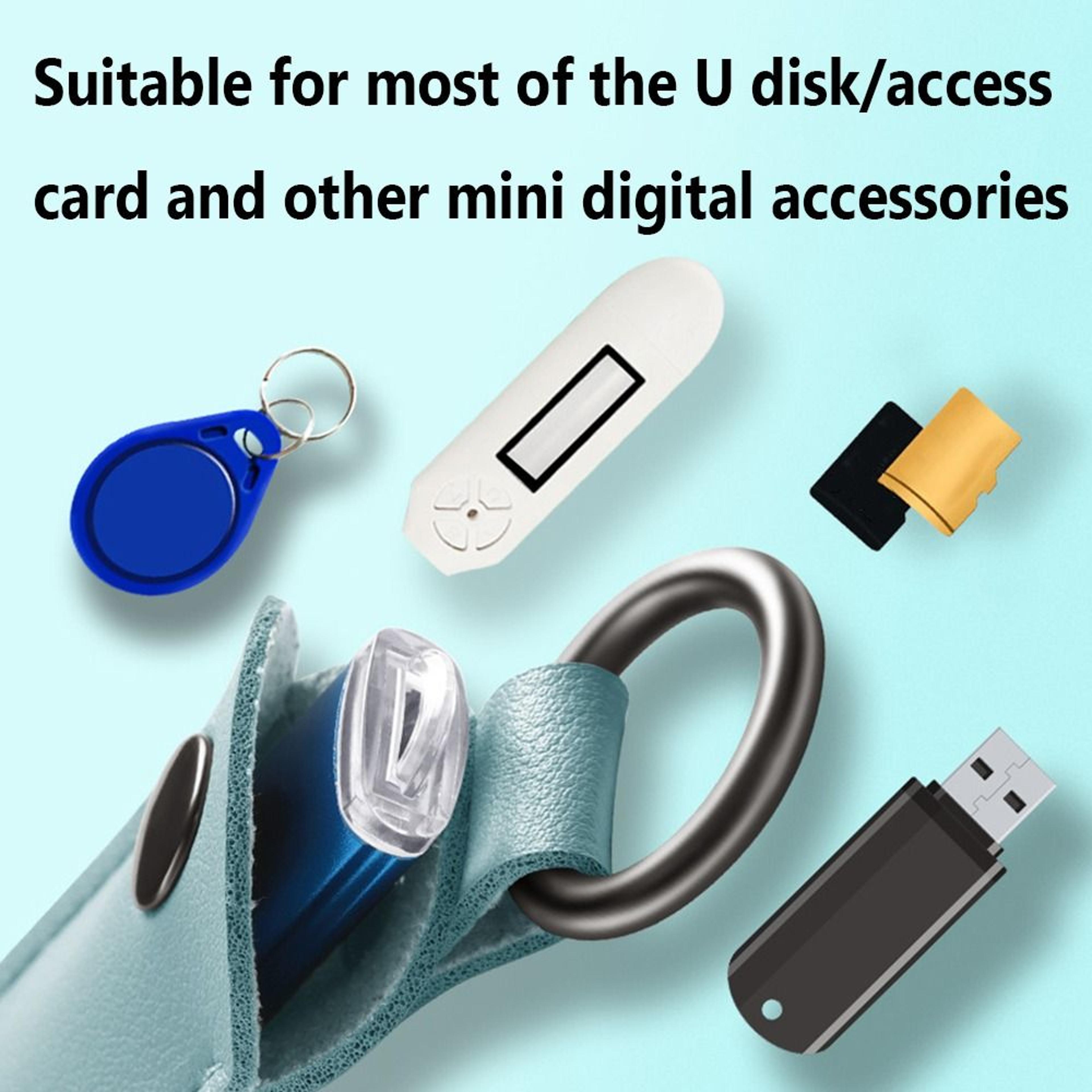 Leather USB Flash Drive Case With Keychain Portable Memory Stick Holder 3