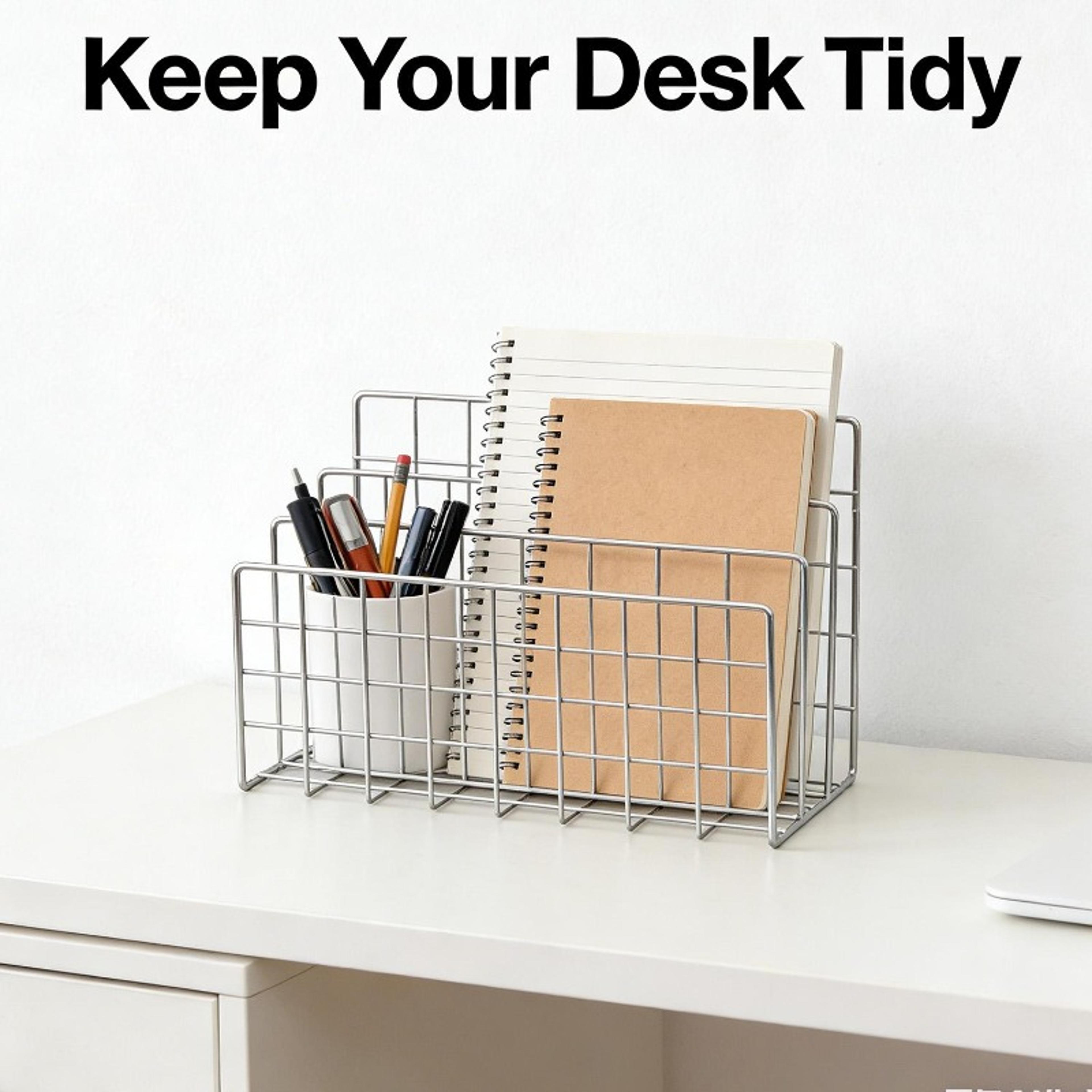 Grid Metal Mesh Desk File Organizer And Mail Sorter 1