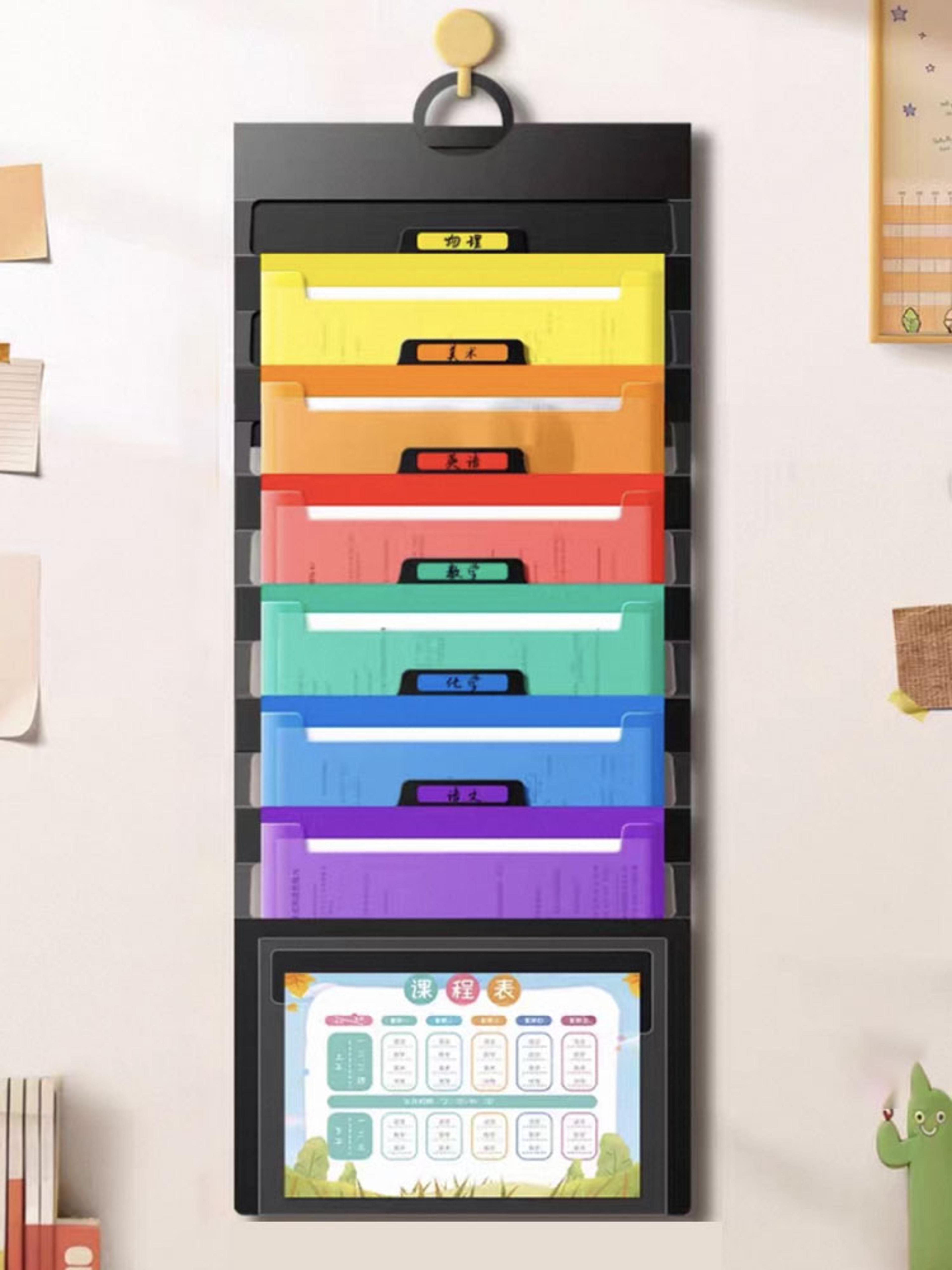 Pocket Hanging File Organizer Wall Mounted Document Organizer For Home Office And Classroom 5