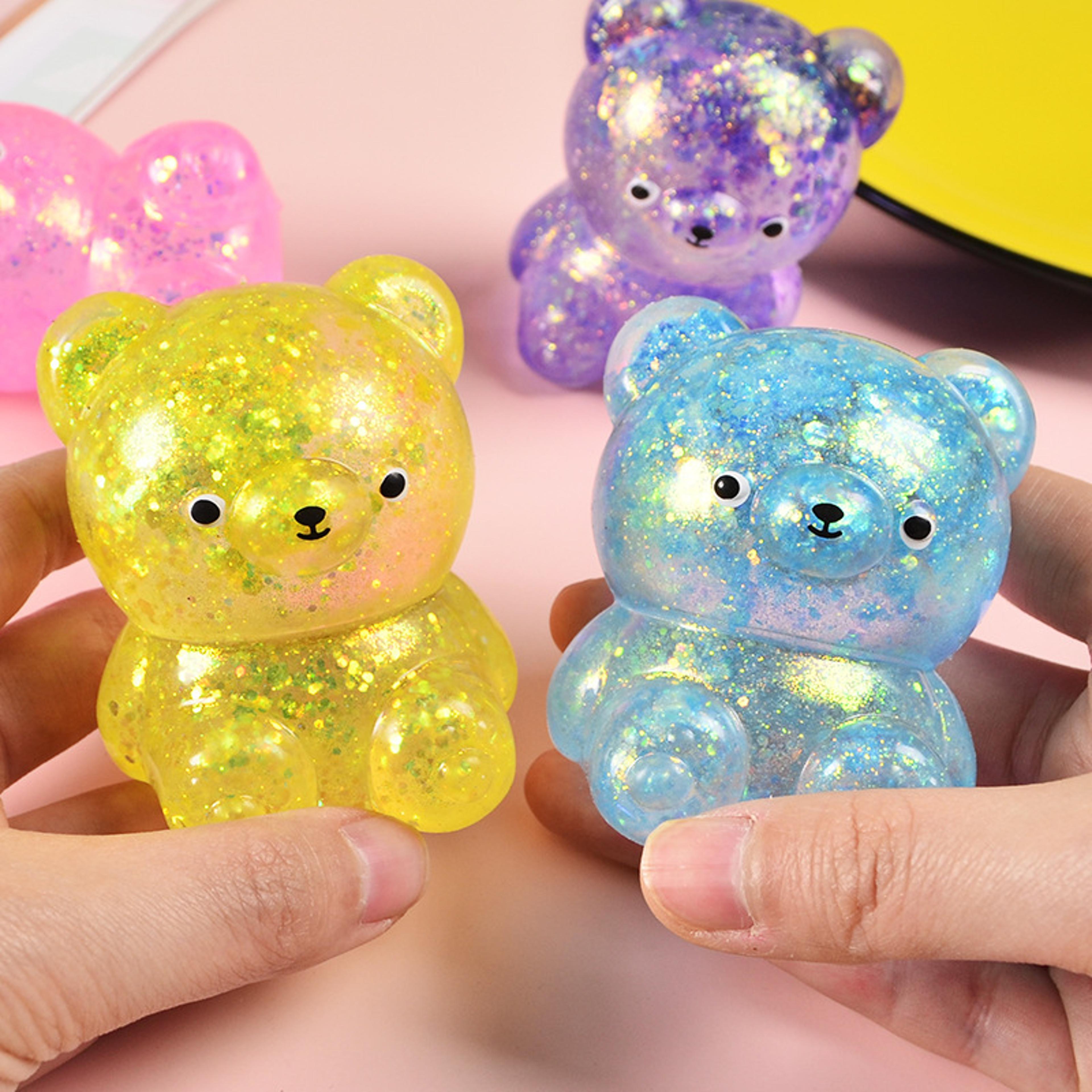 Glitter Gummy Bear Squishy Stress Relief Fidget Toy 2