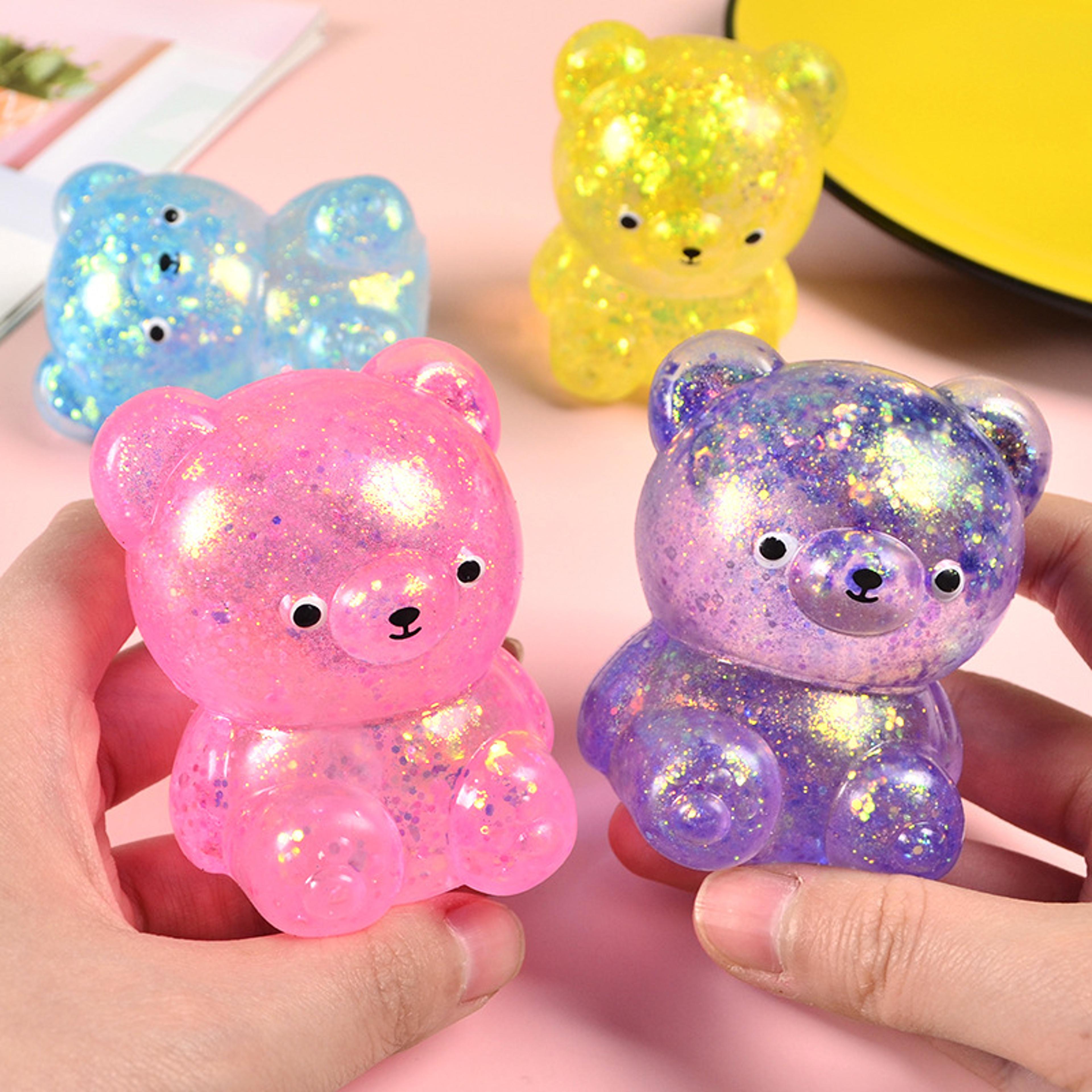 Glitter Gummy Bear Squishy Stress Relief Fidget Toy 3