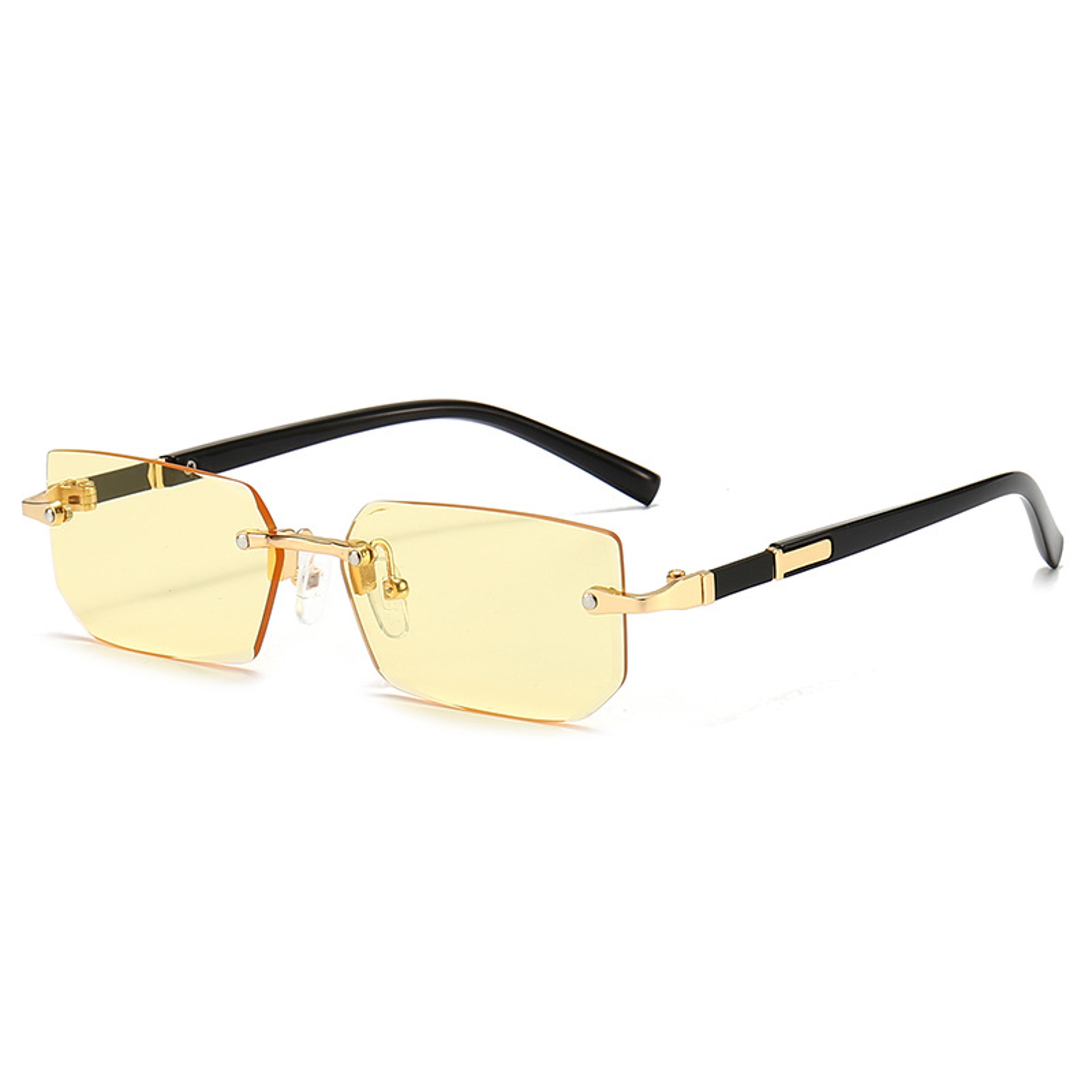 Product Name Rimless Rectangle Sunglasses UV400 Small Square Fashion Shades For Women And Men 15