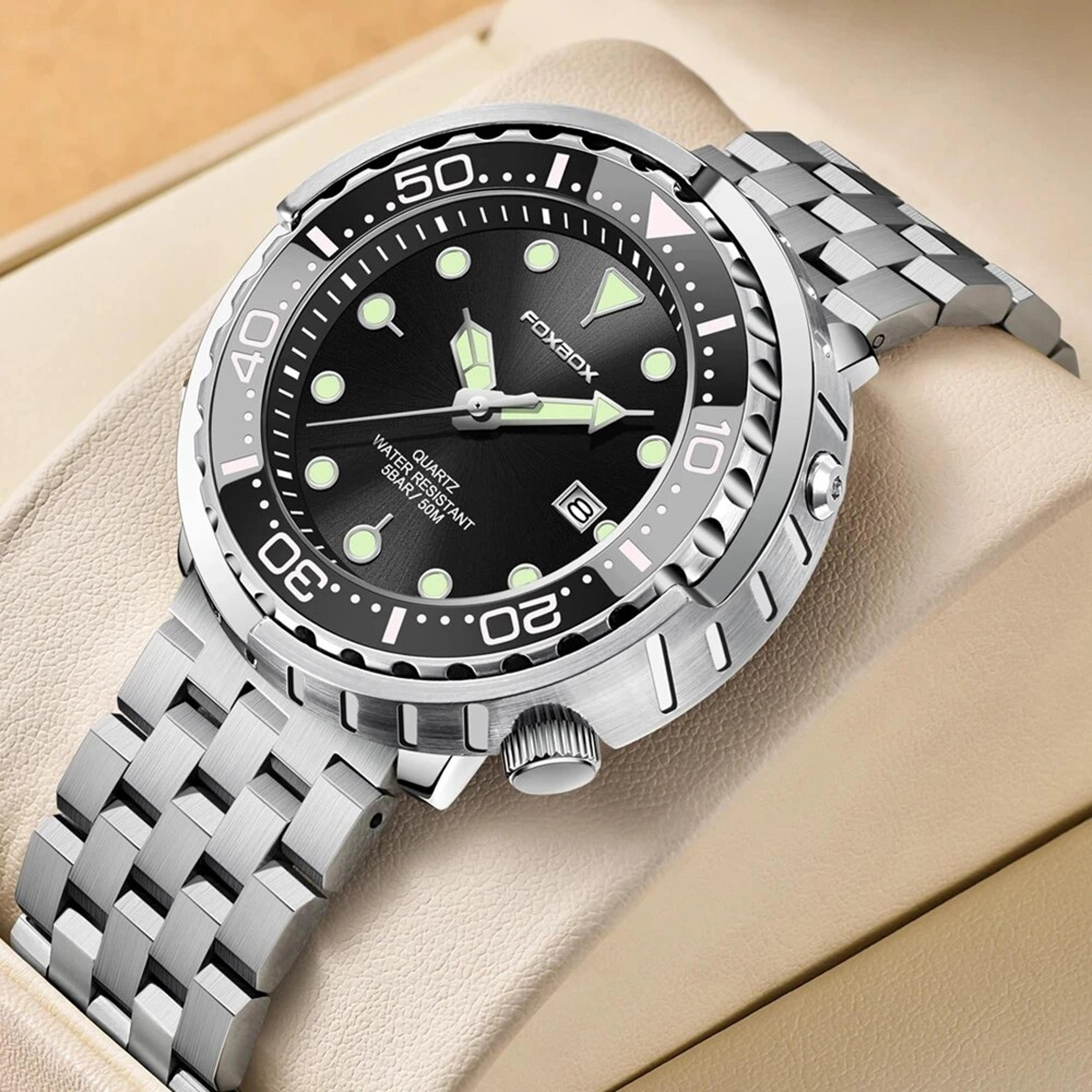 men waterproof chronograph sports quartz watch for outdoor everyday wear