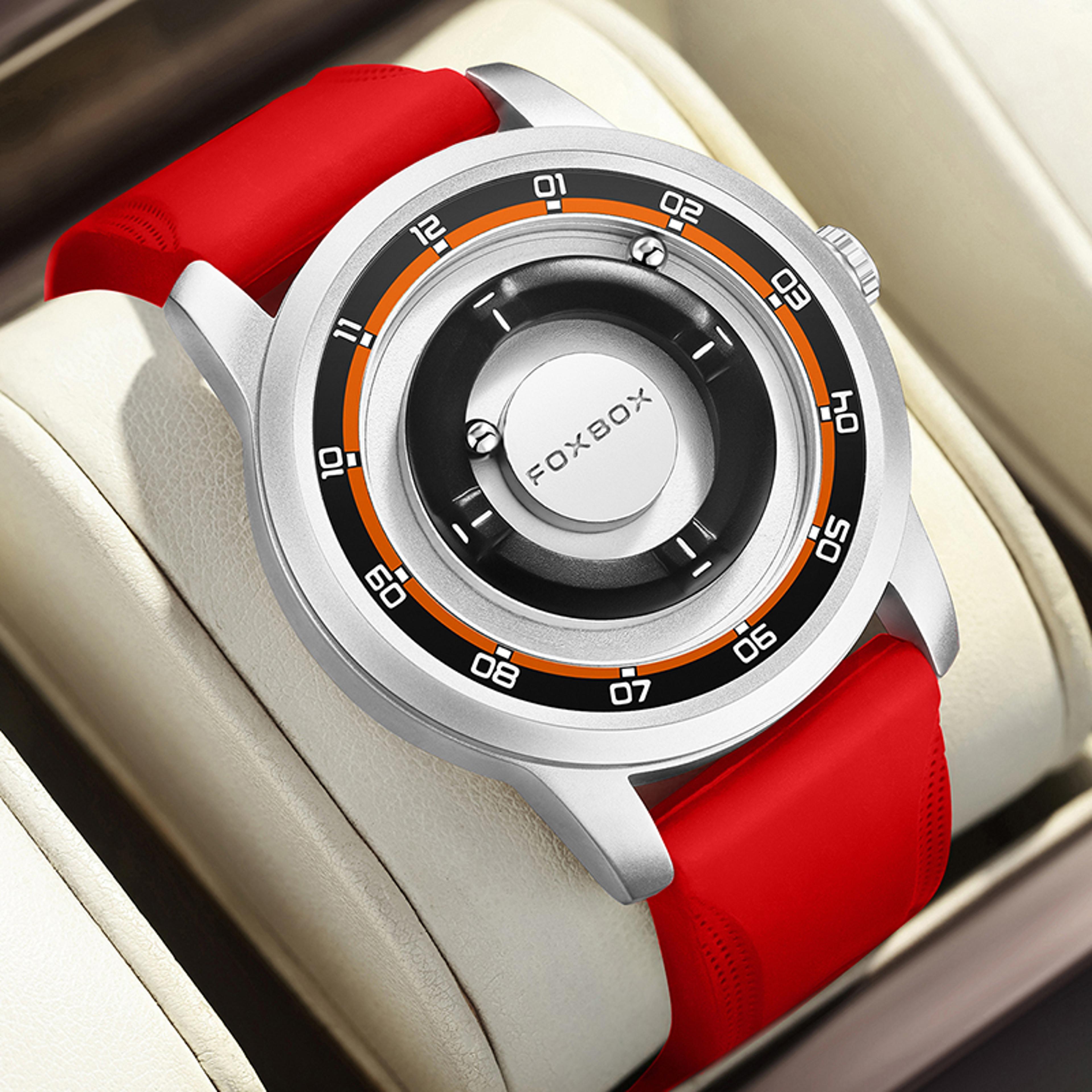 magnetic force quartz watch for men waterproof silicone scrolling pointer wristwatch