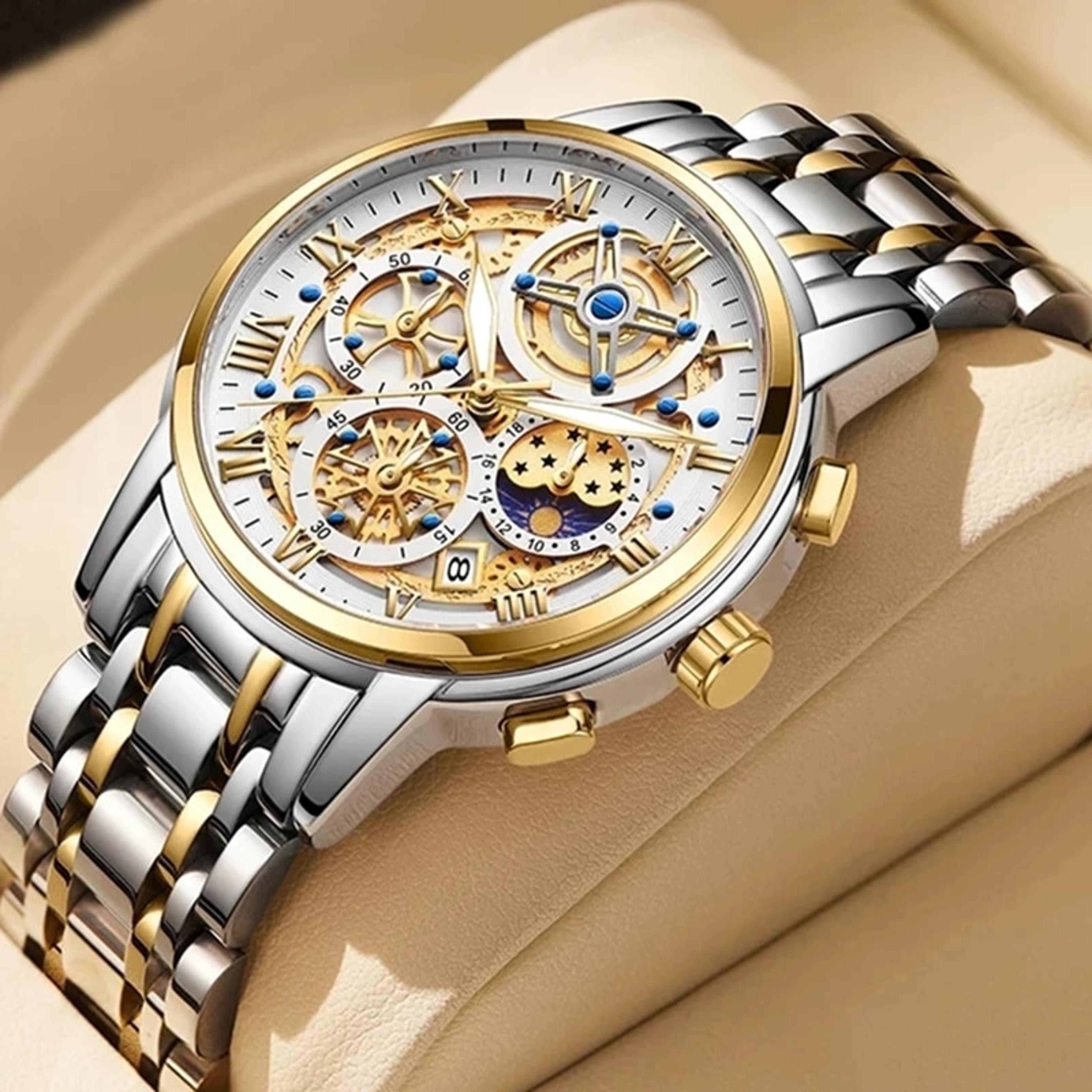 waterproof chronograph sports quartz watch for men