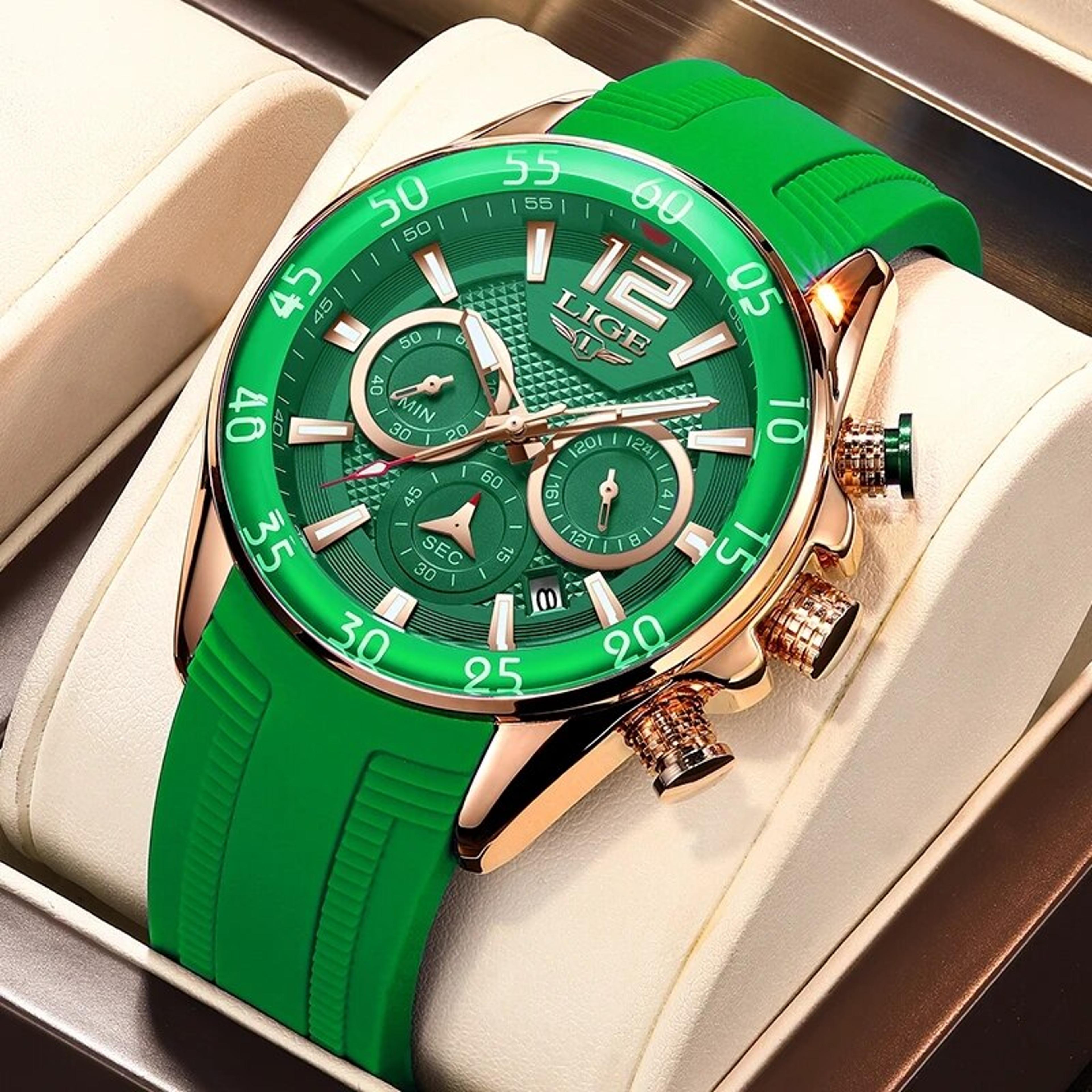 mens chronograph watch waterproof quartz sports wristwatch