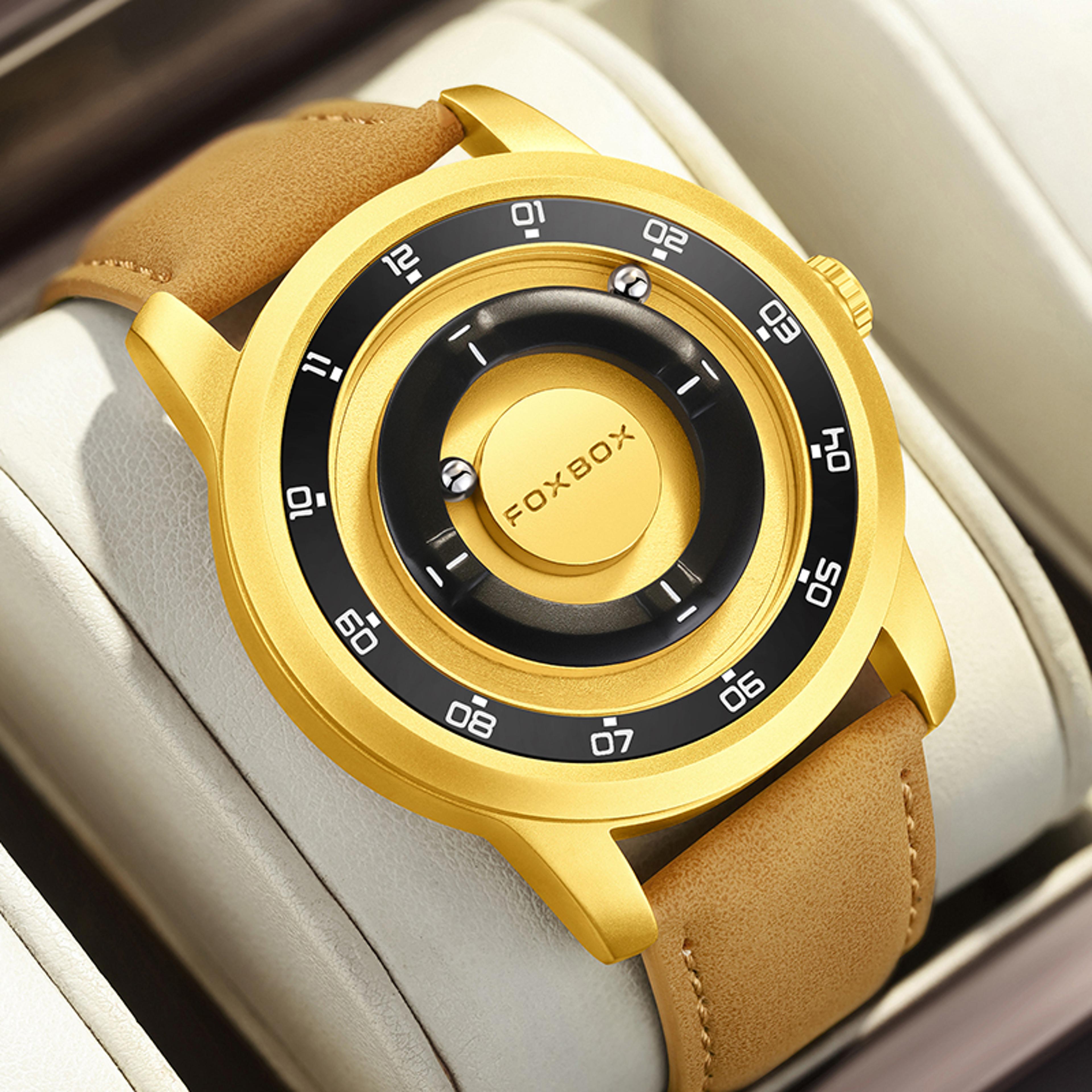 Magnetic Force Quartz Watch For Men Waterproof Scrolling Pointer Wristwatch 12
