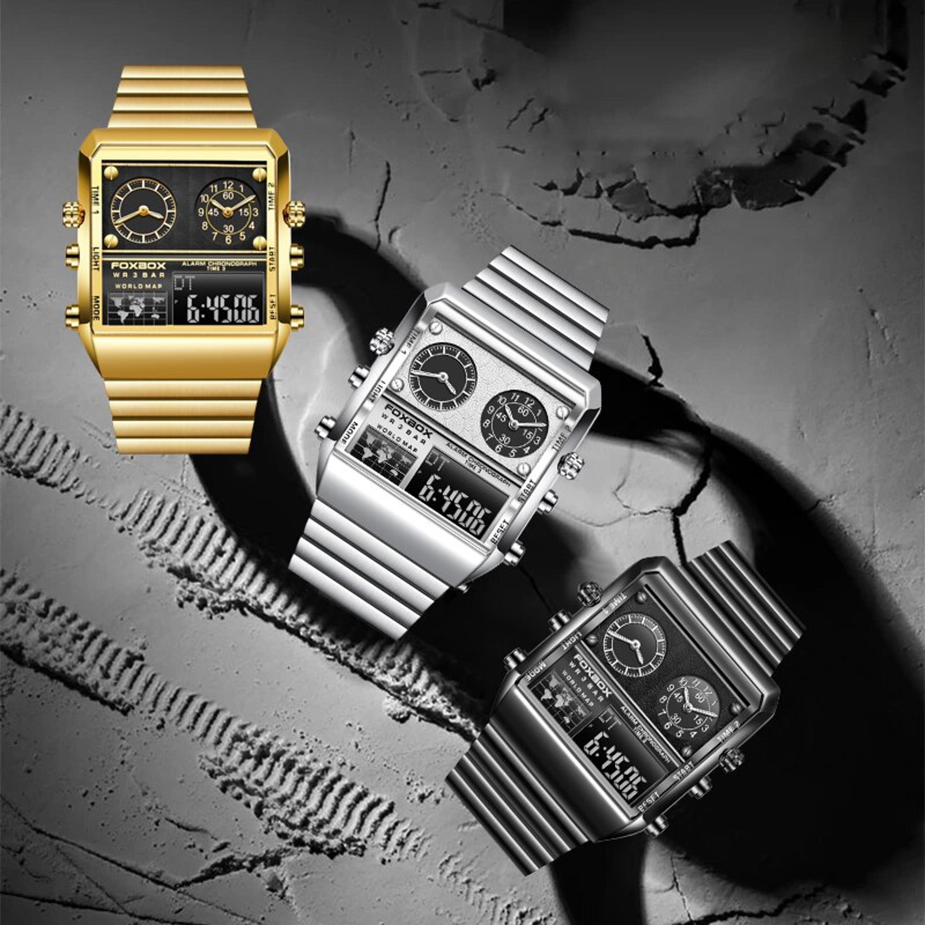 Luxury Square Dual Display Watch For Men 5